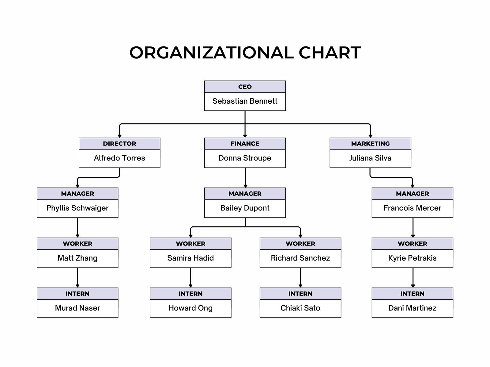 Organogram Chart Template