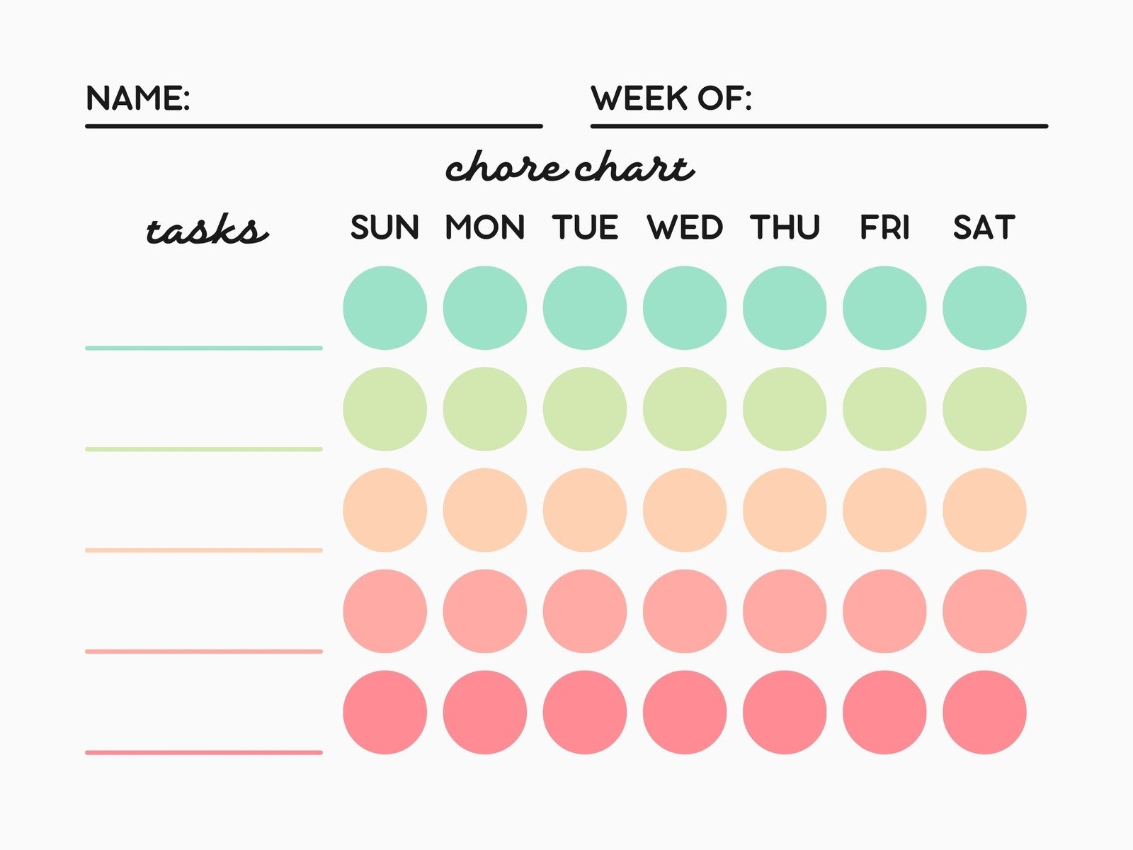 Template Customizable Free Printable Chore Charts