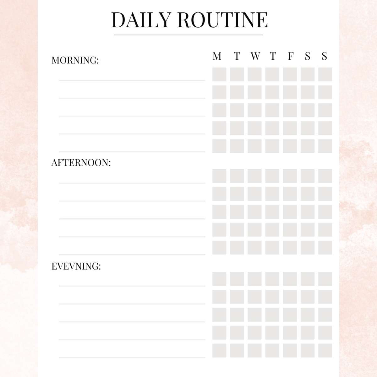 FREE Daily Routine Chart Printable That You Can Edit 