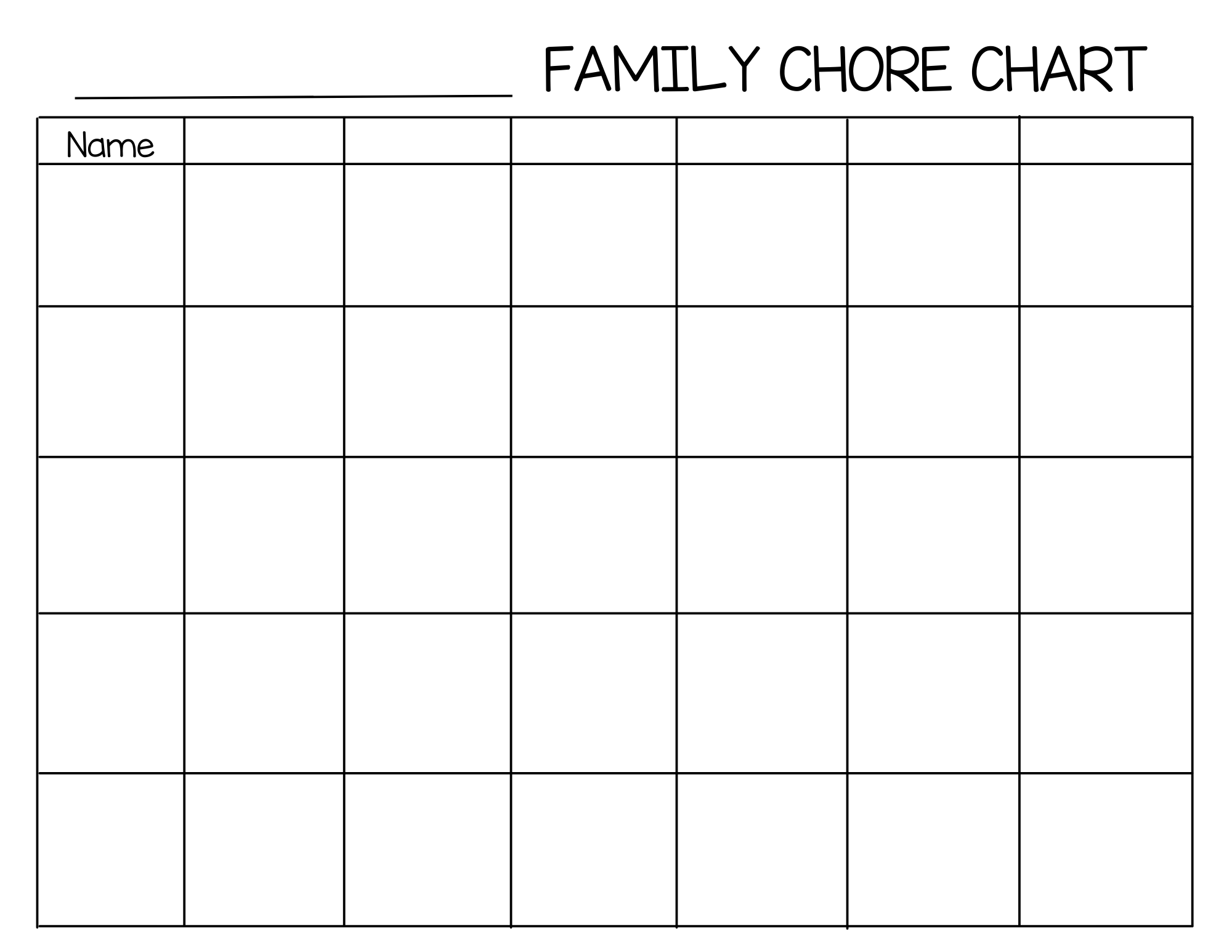 Free Family Chore Chart Templates With The Huddlestons