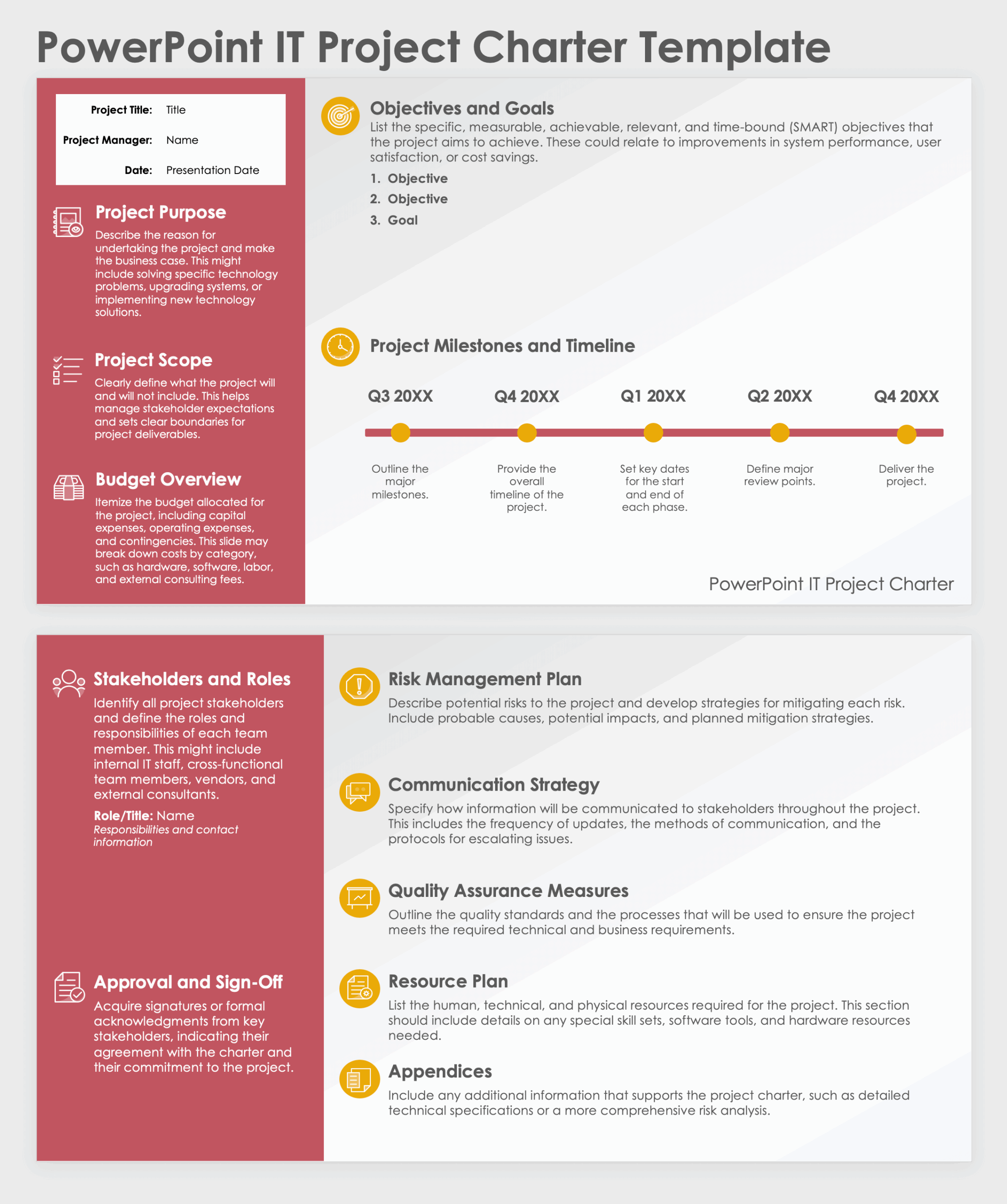 Free PowerPoint Project Charter Templates Slides Presentations