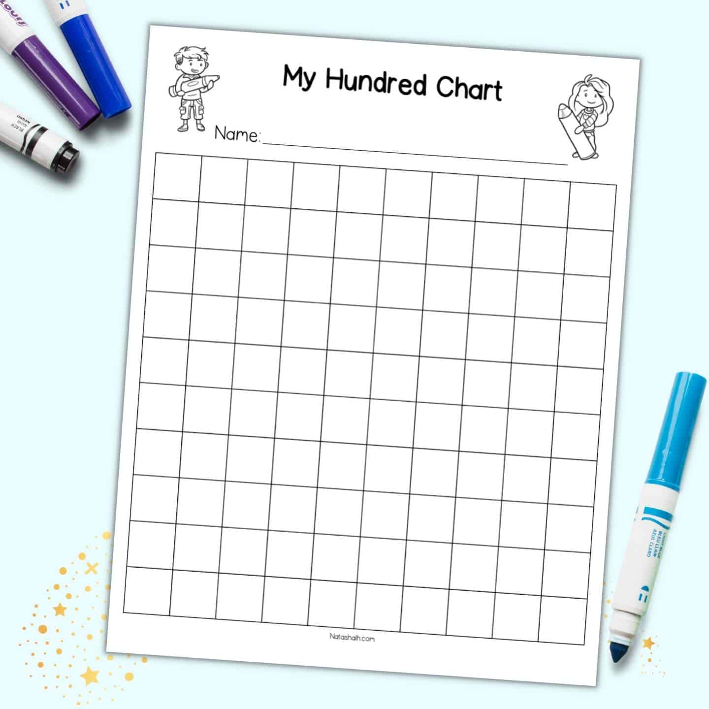 Blank 100 Chart Printable Free