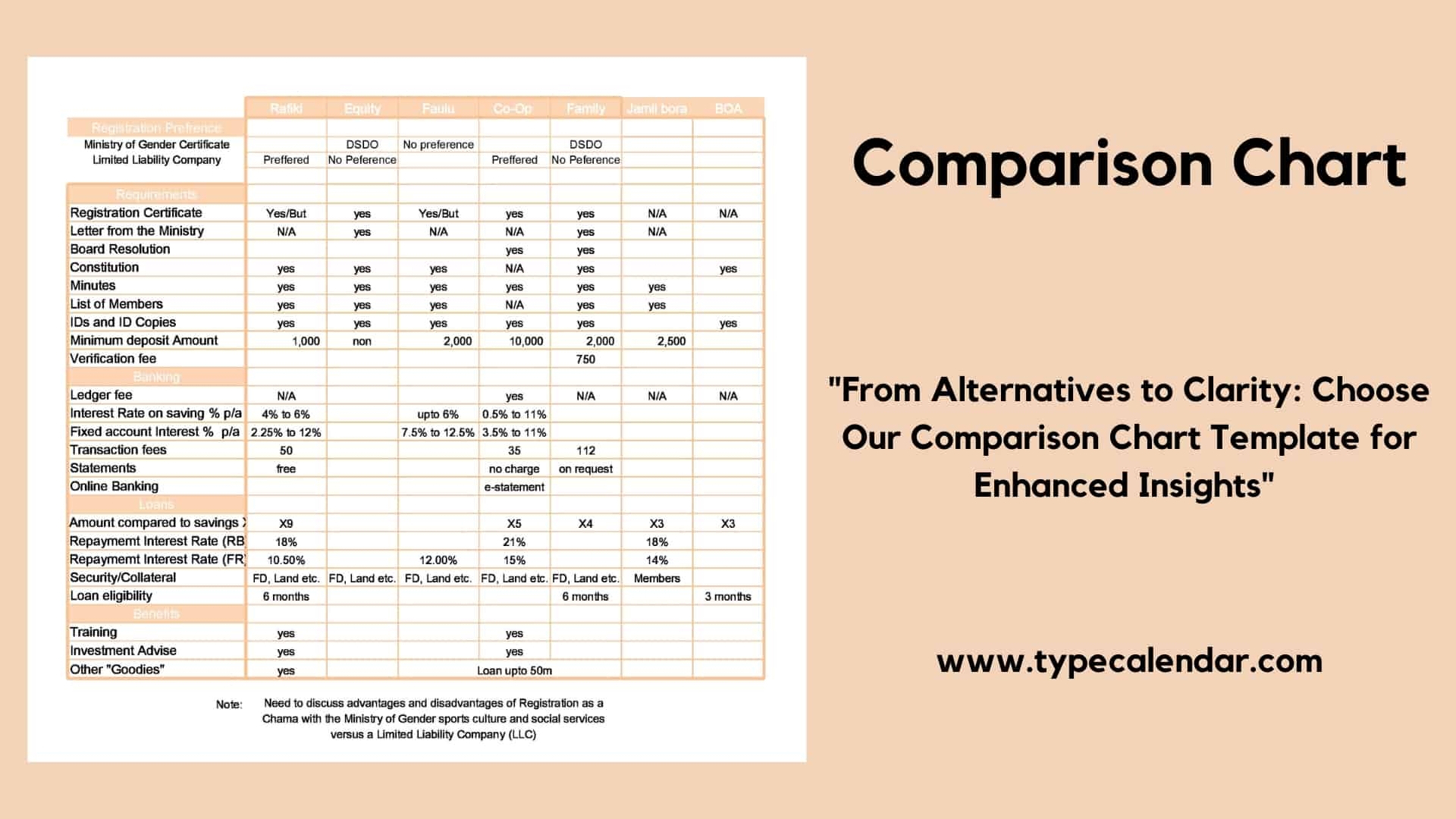 Free Printable Comparison Chart Templates PDF Word Excel 