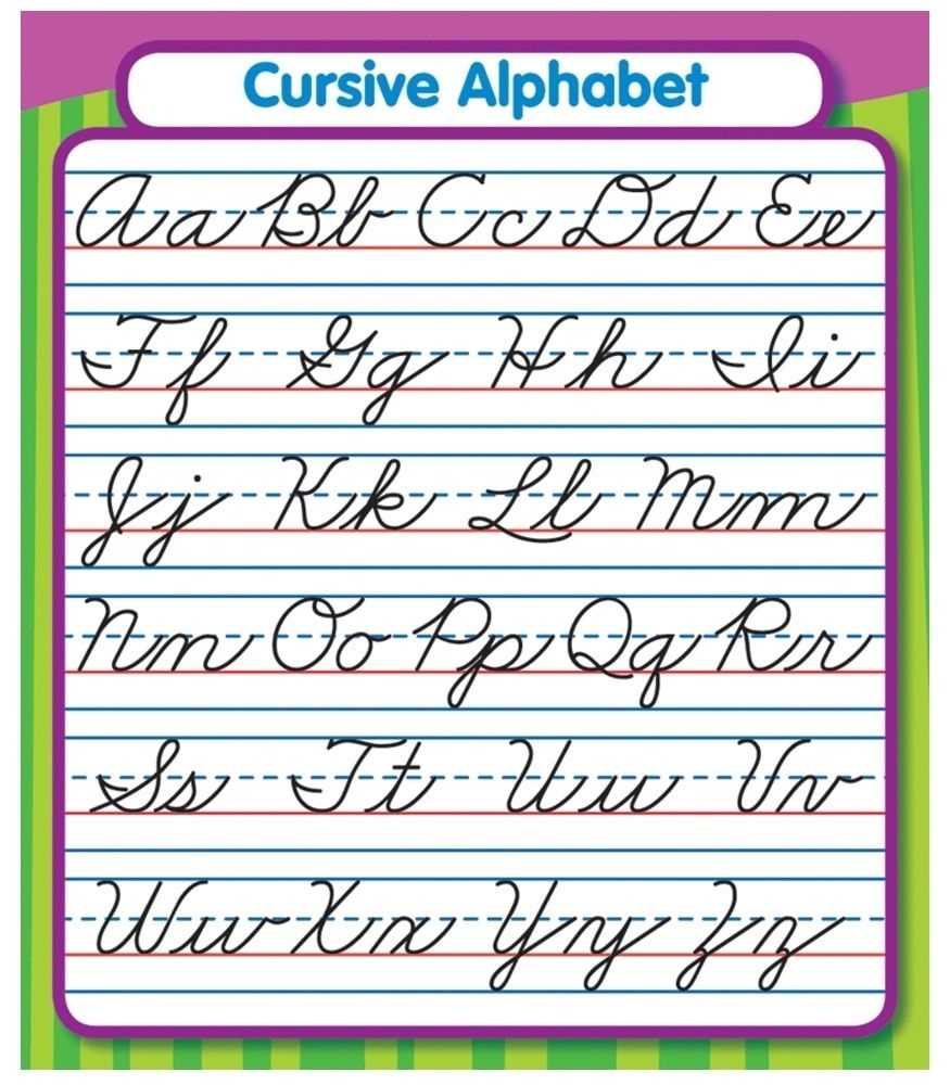 Cursive Alphabet Chart Printable Free