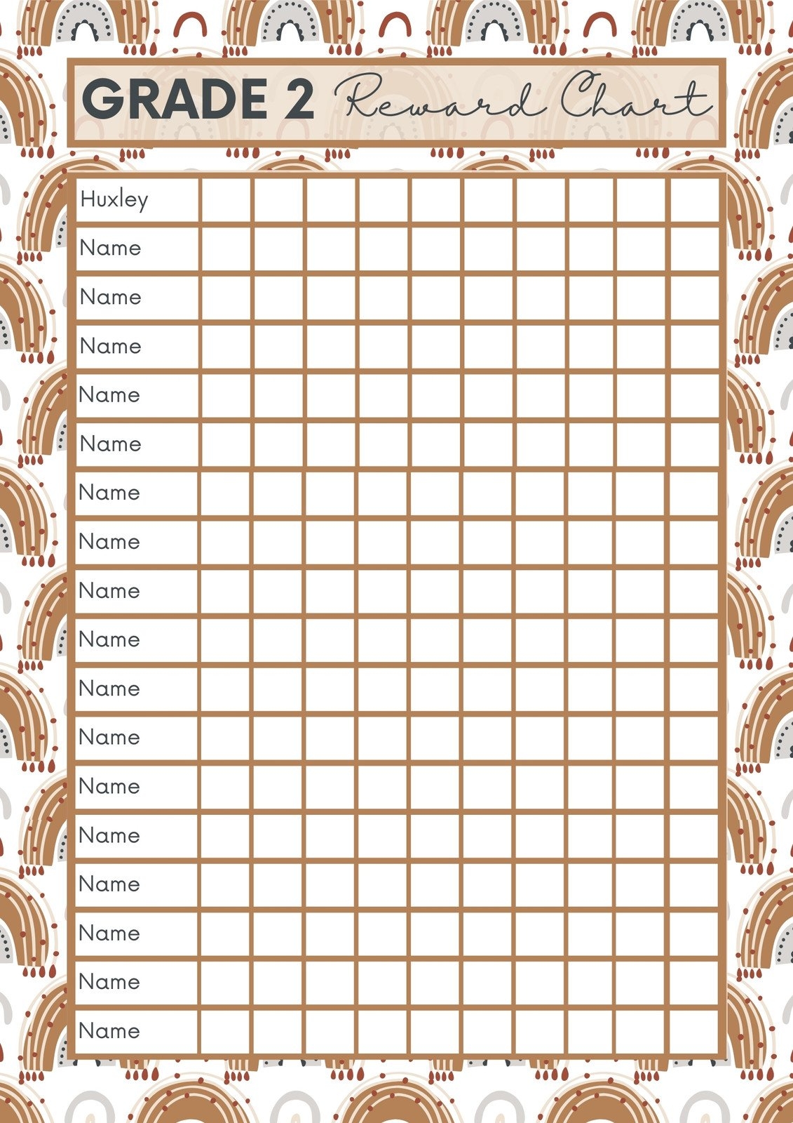 Behavior Chart Template Free Printable