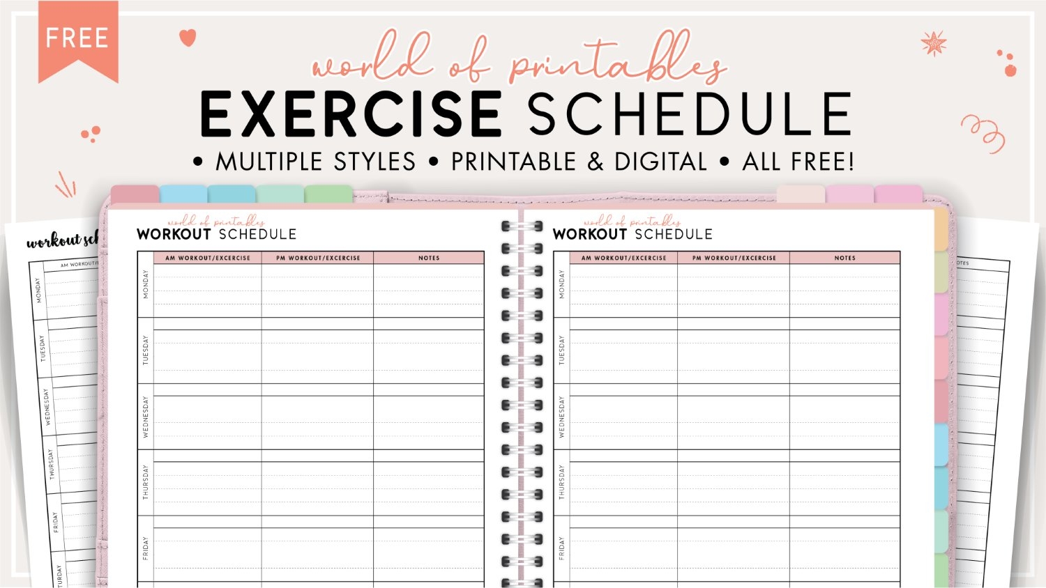 Free Printable Exercise Chart Template