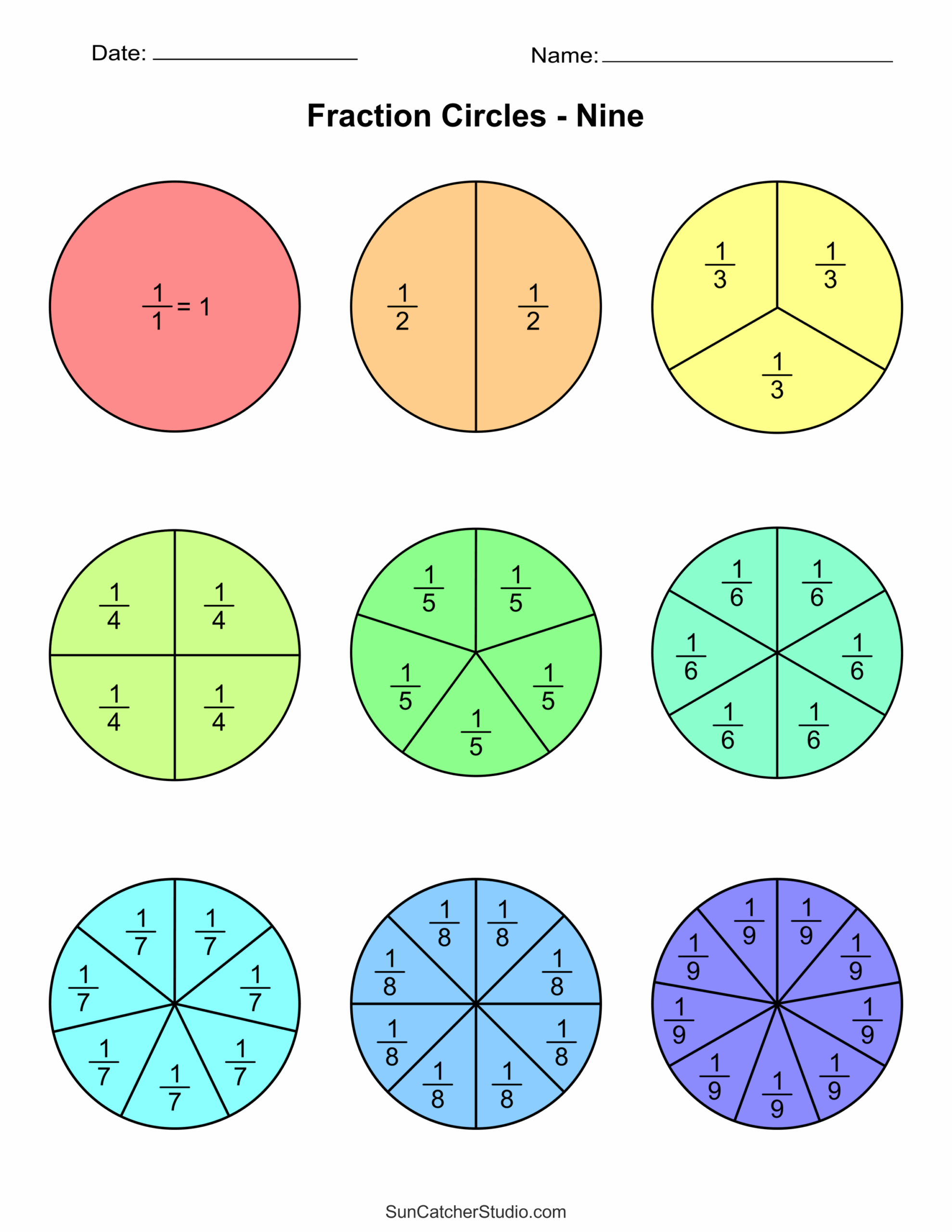 Blank Fraction Chart Free Printable