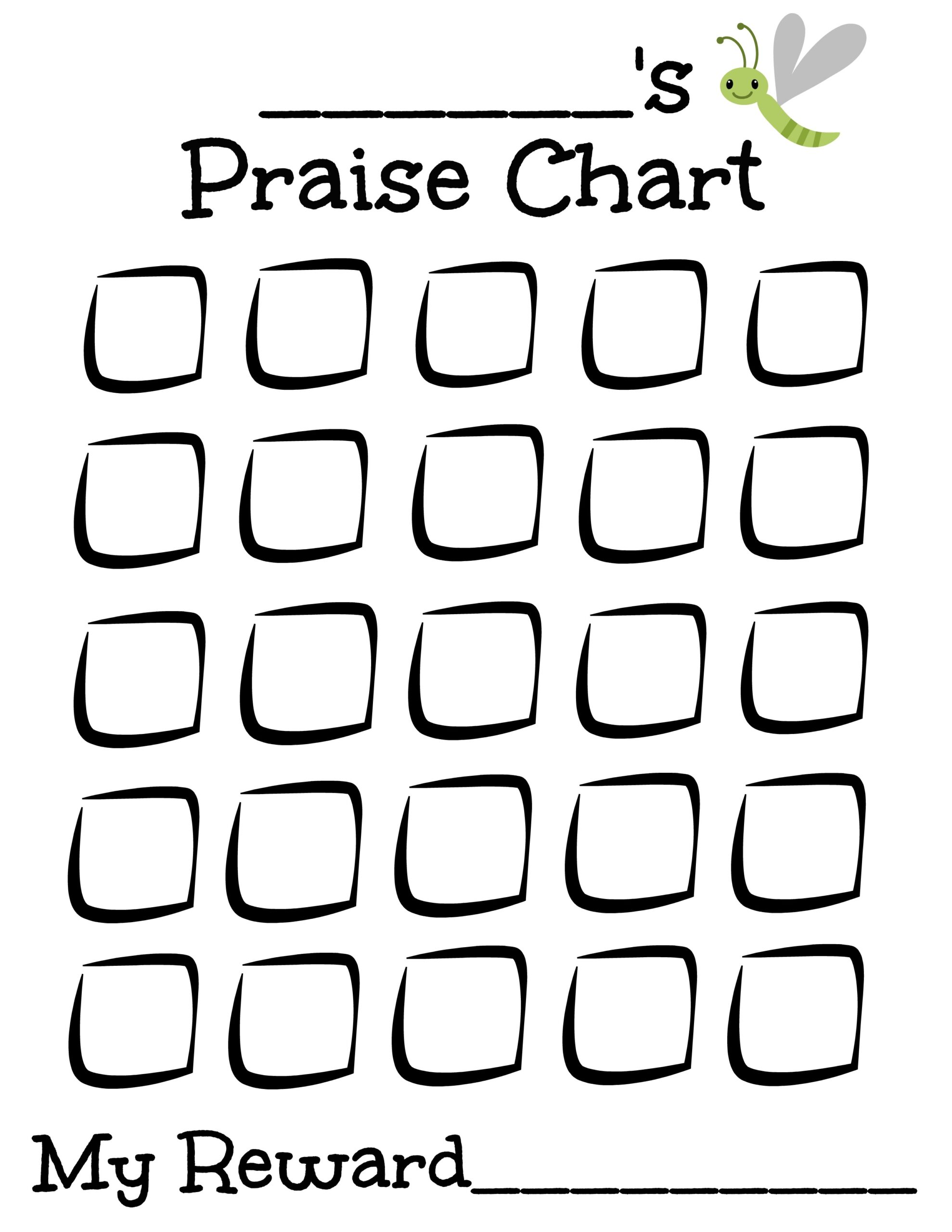 Free Printable Praise Chart Graceful Little Honey Bee