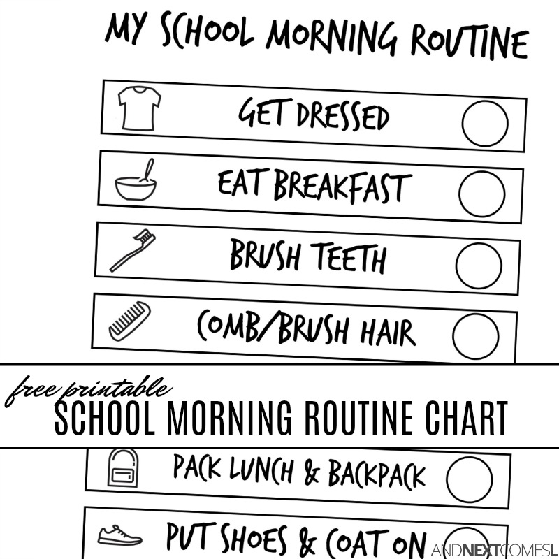 Free Printable Morning Routine Chart