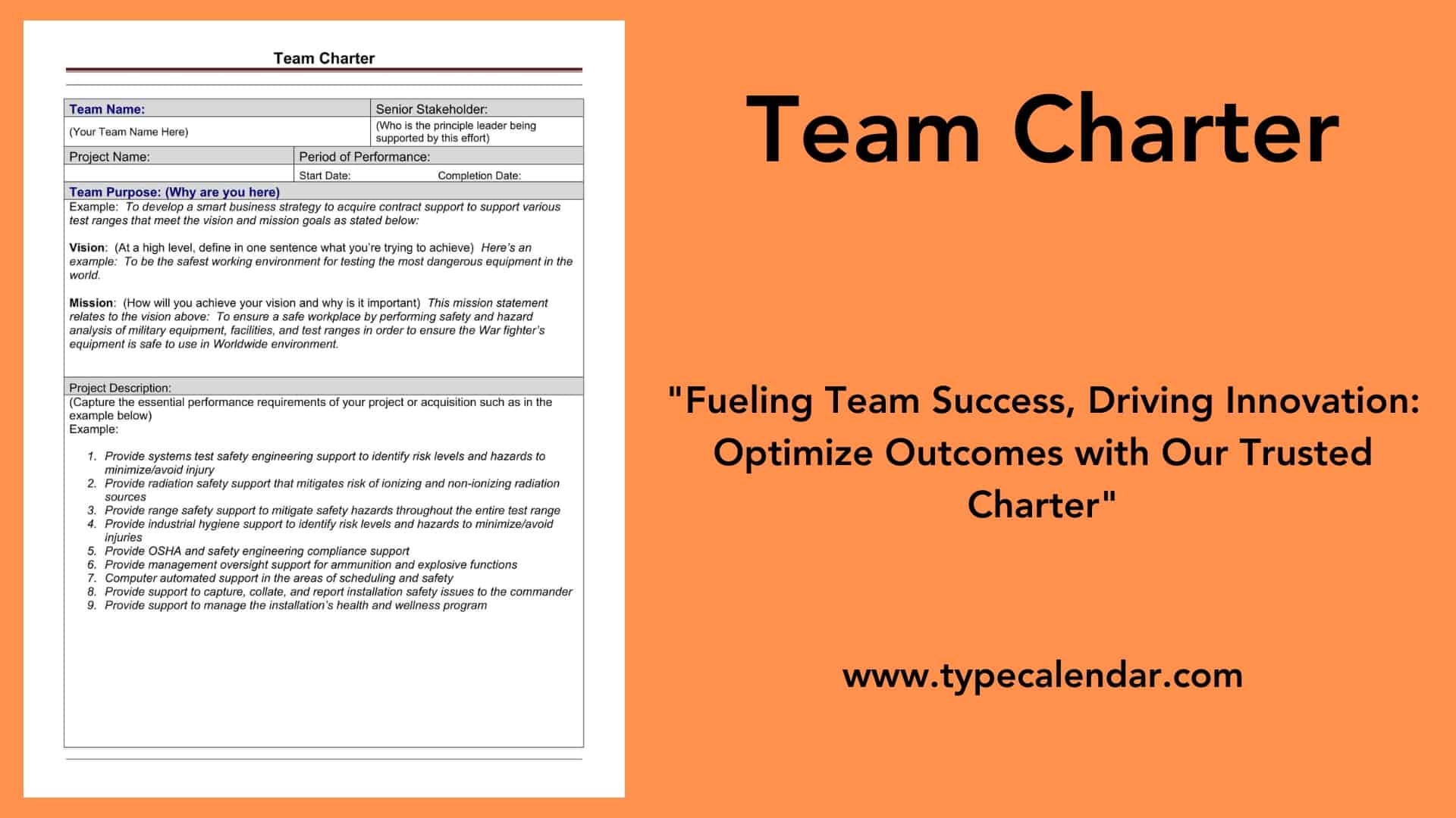 Free Printable Team Charter Templates Word Excel PDF Examples