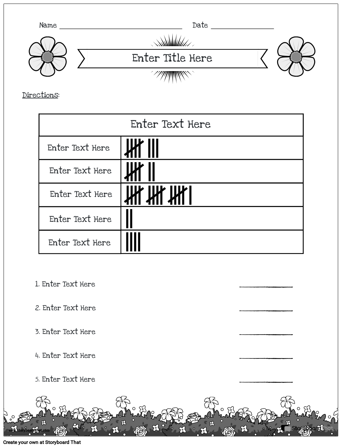 Free Tally Chart Templates Online Tally Chart Maker
