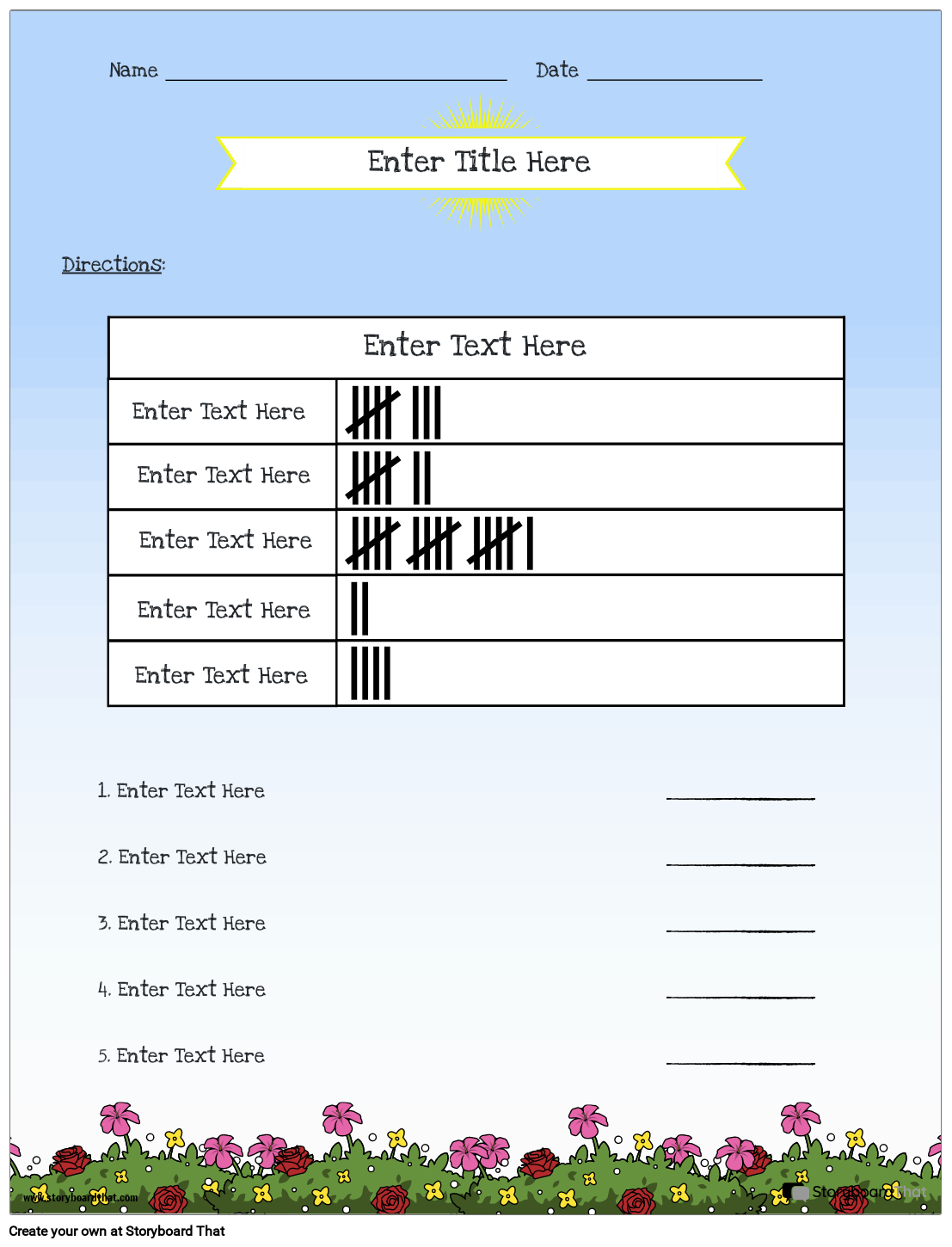 Free Tally Chart Templates Online Tally Chart Maker