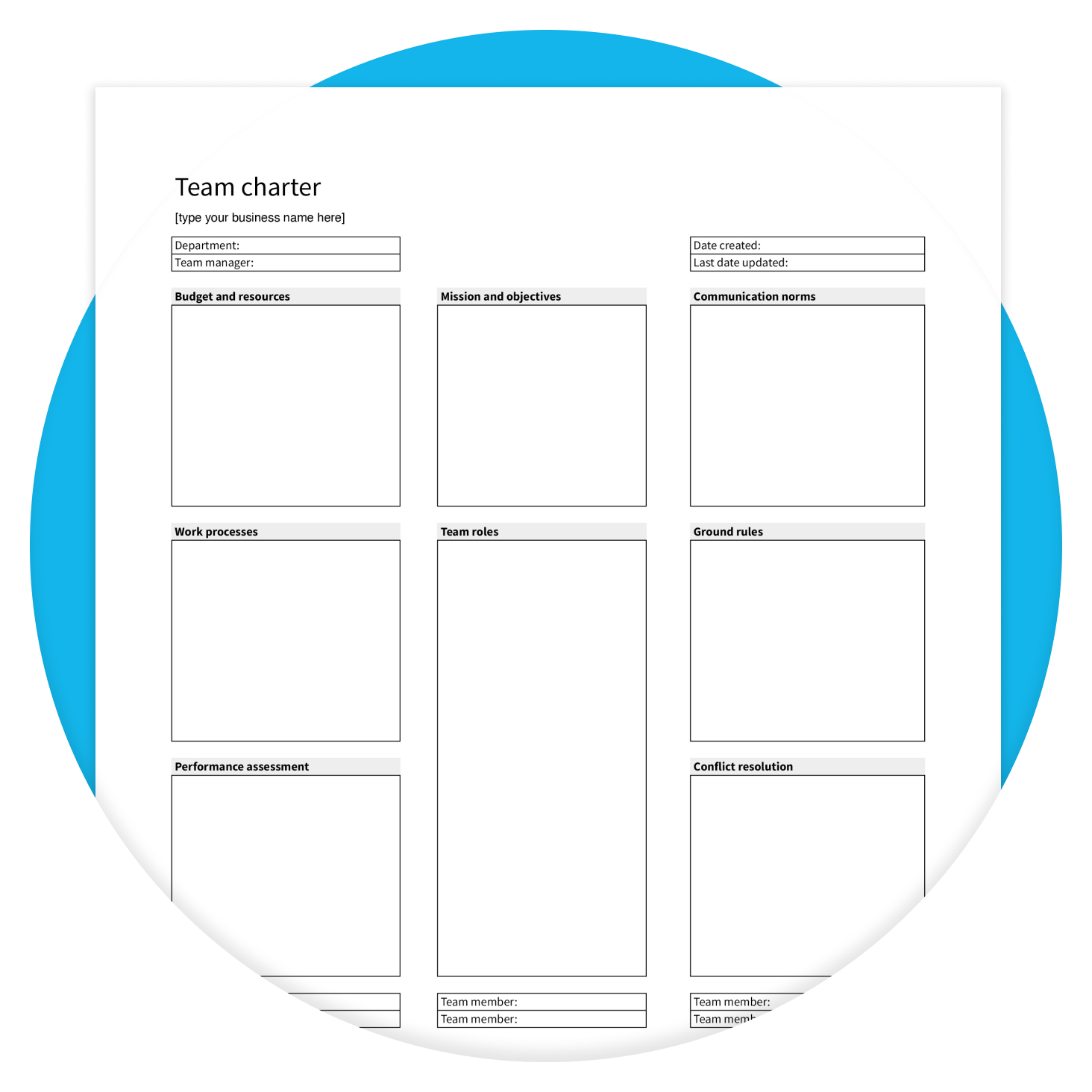 Free Team Charter Template Xero