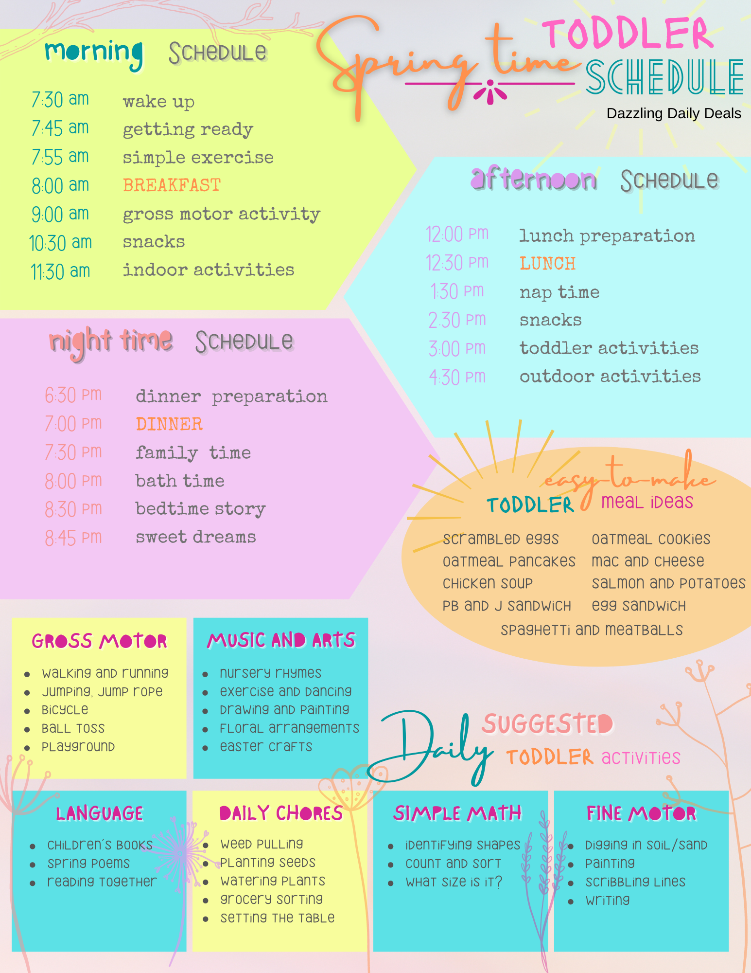 Free Toddler Activity Schedule Printable Parenting
