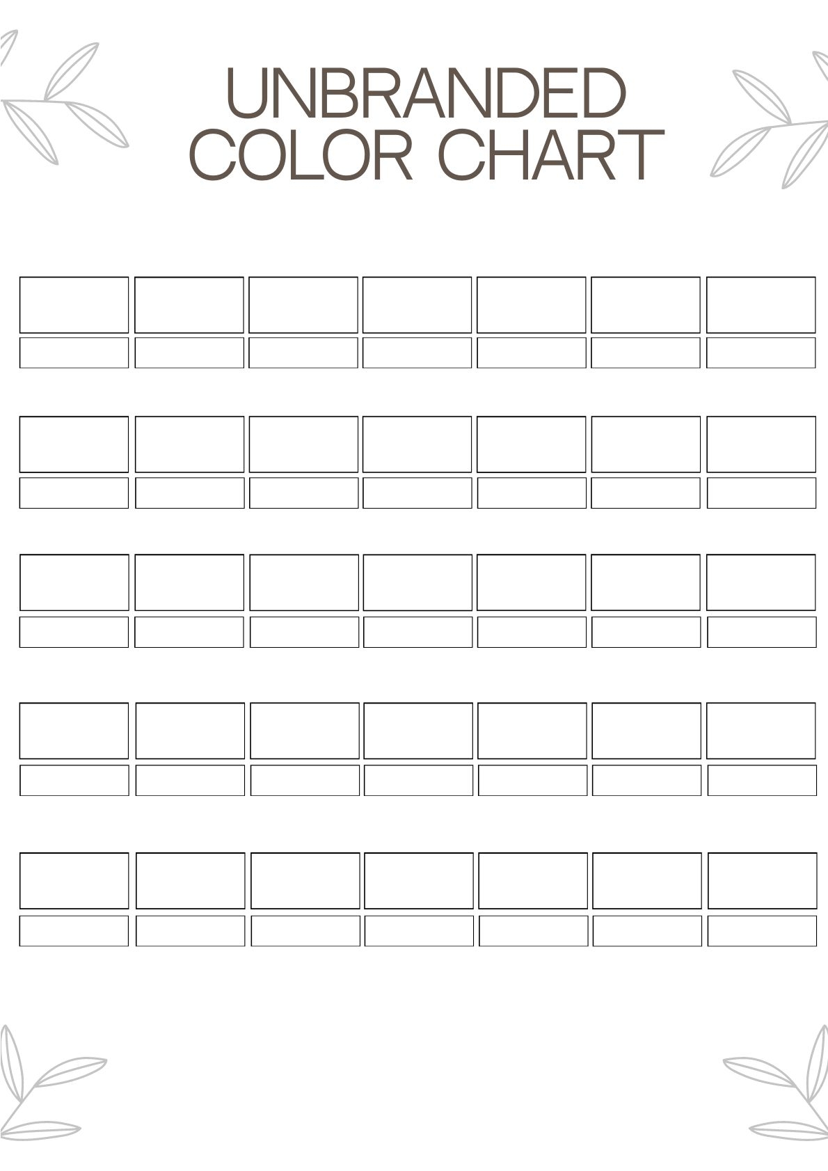 Free Unbranded Color Chart Template To Edit Online