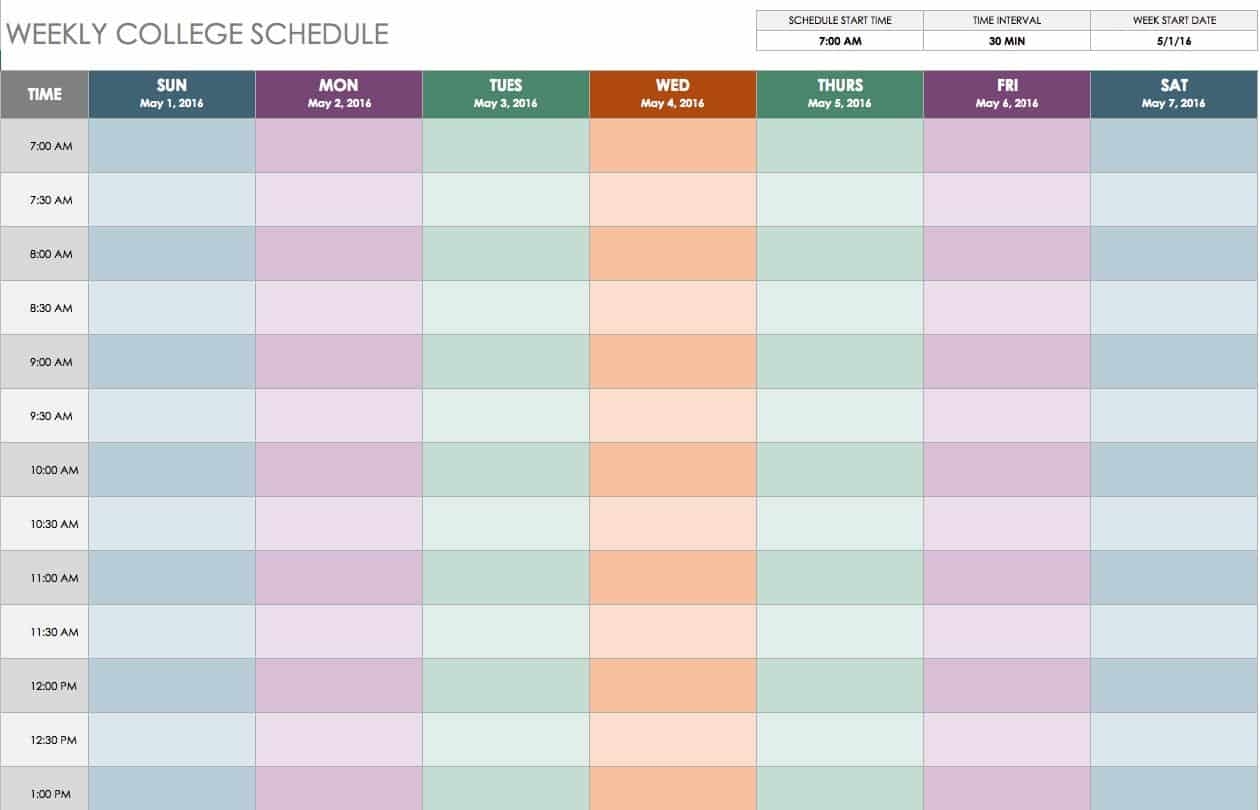 Weekly Chart Template