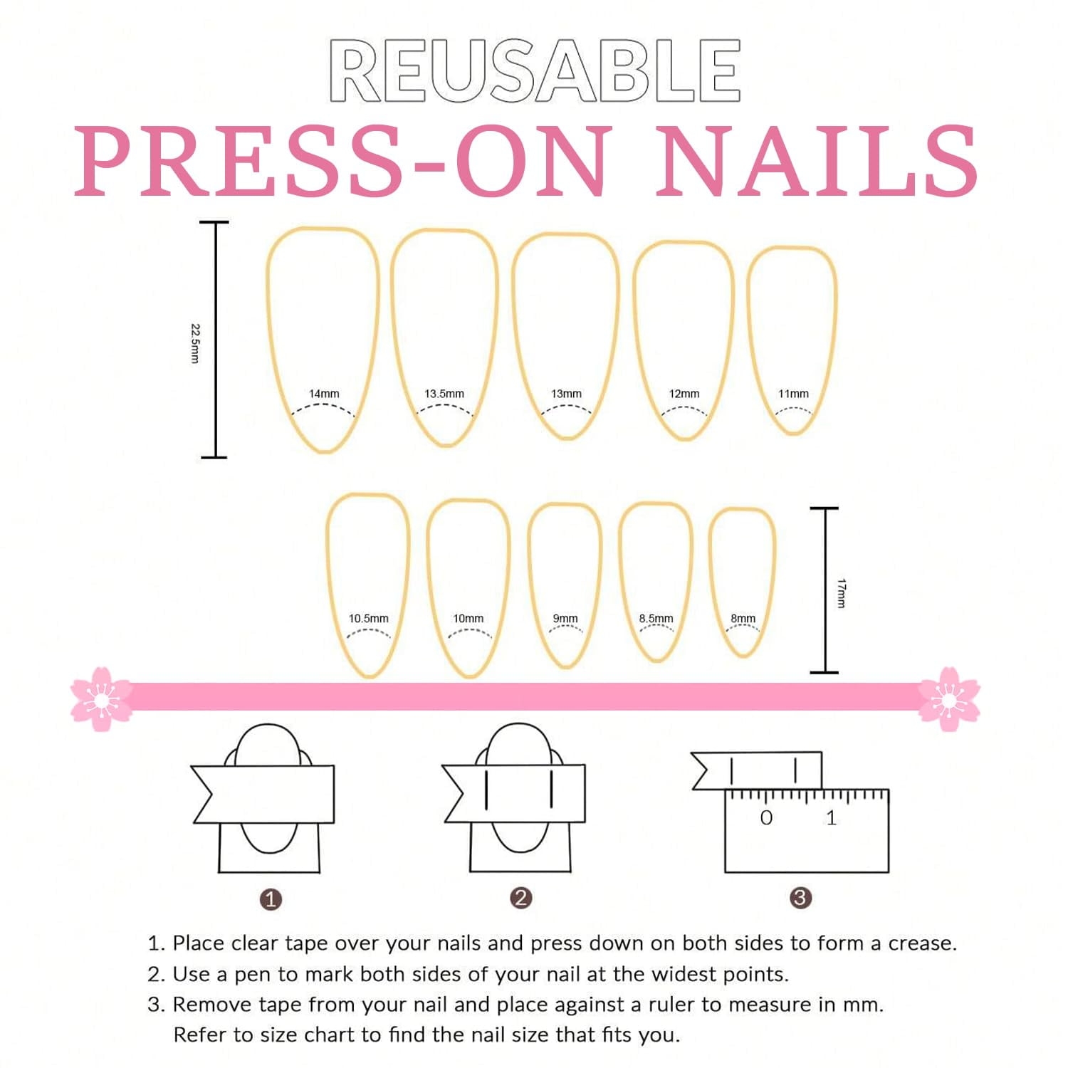 Press On Nail Sizing Chart Template