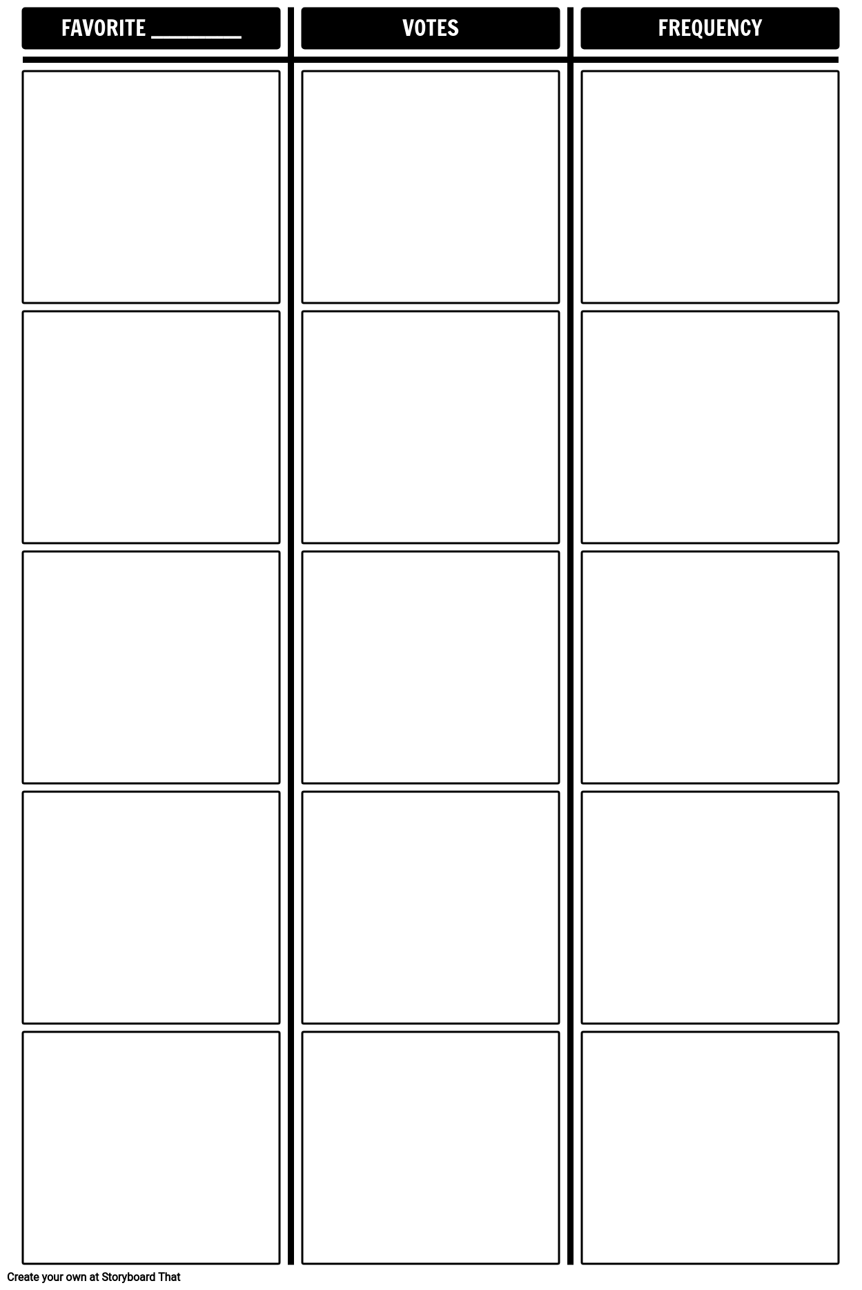 Frequency Tally Chart Template Storyboard By Storyboard templates