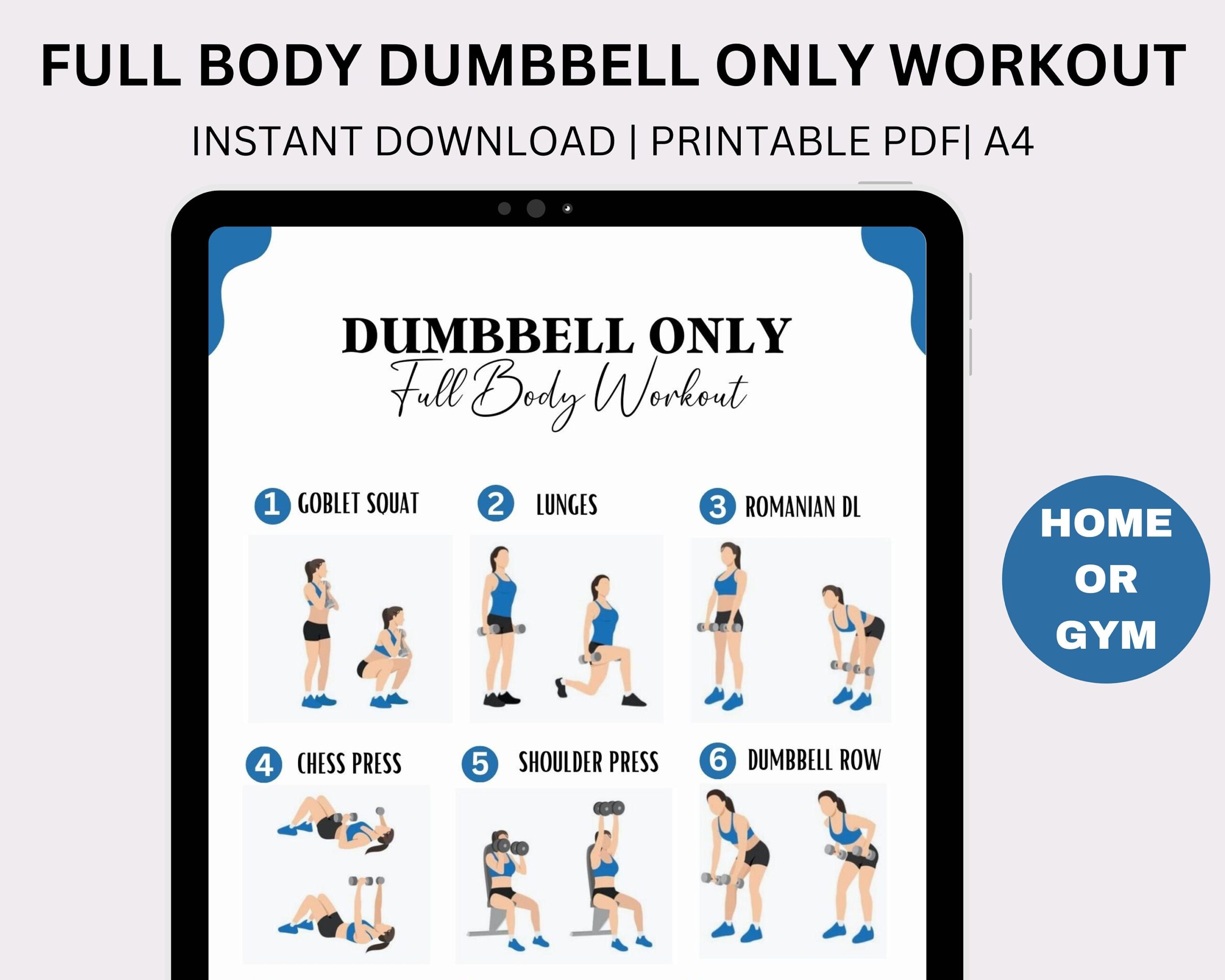 Dumbbell Workout Chart Printable Free