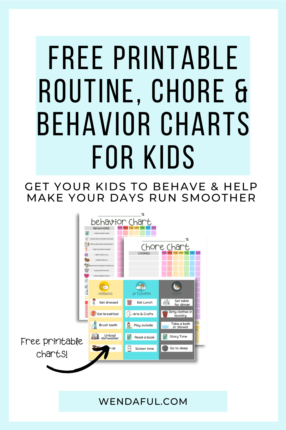 Free Printable Daily Behavior Charts