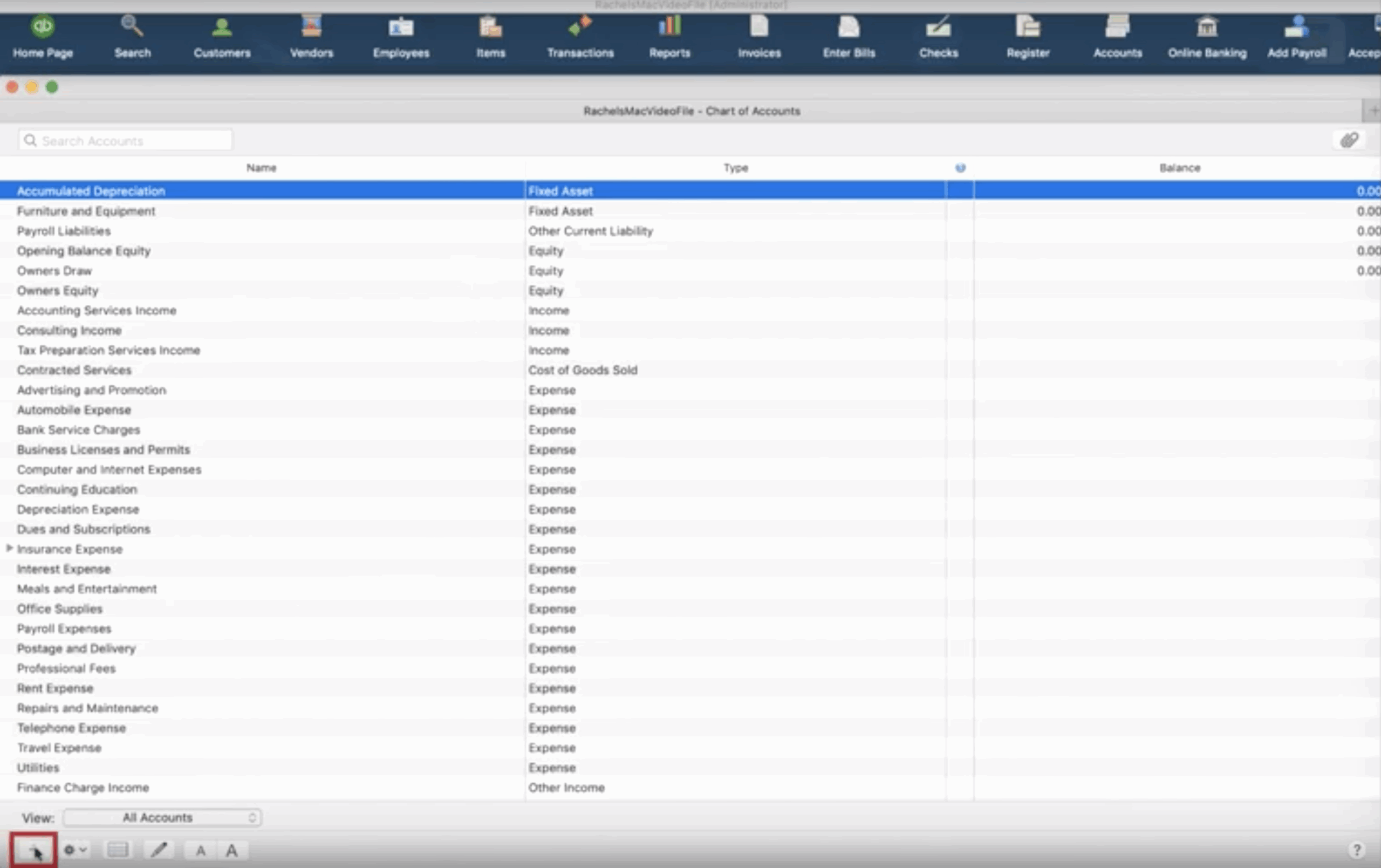 How To Customize The Chart Of Accounts In QuickBooks For Mac Gentle Frog Bookkeeping And Custom Training