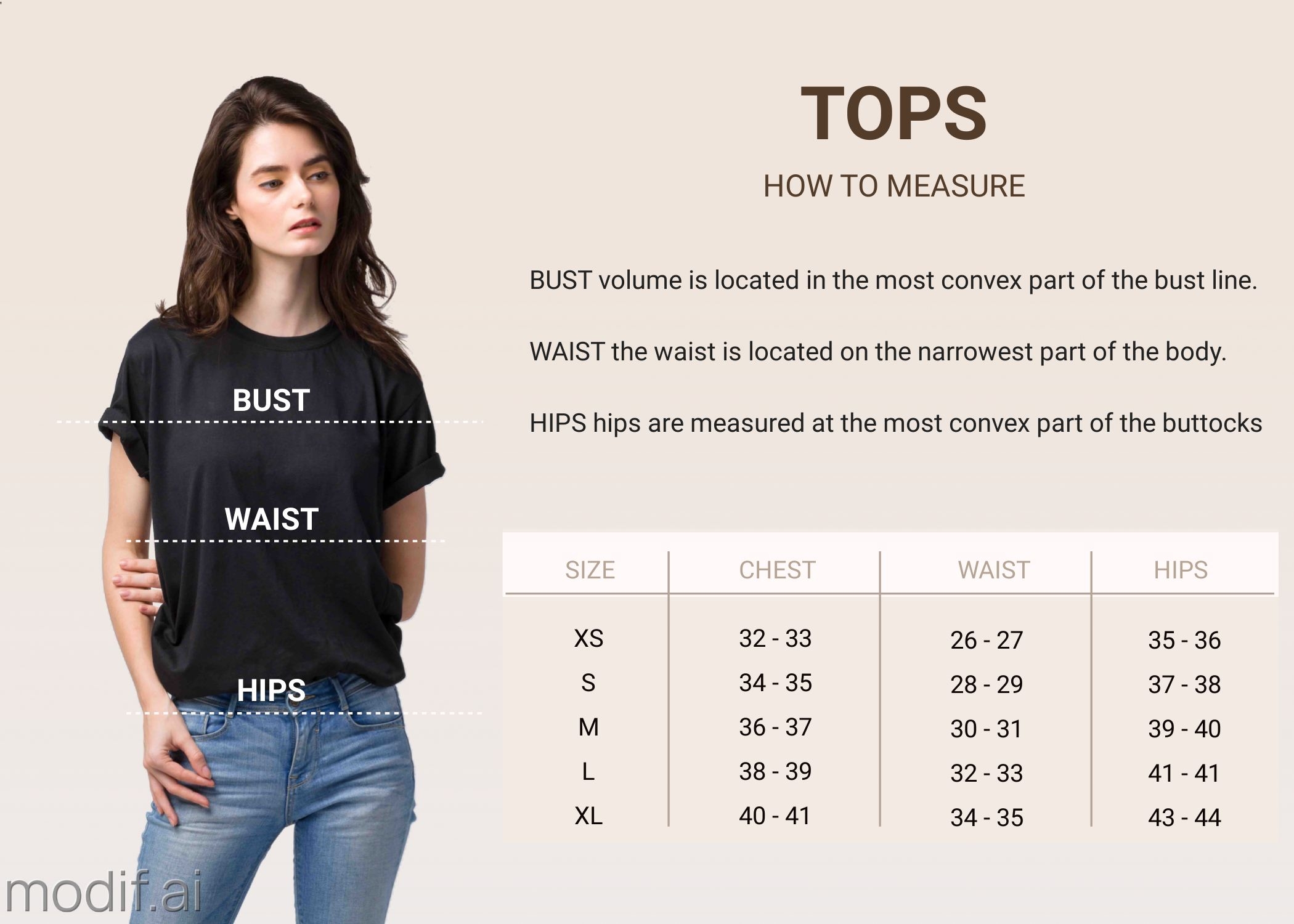 Minimalist T Shirt Size Chart Template With Photo Mediamodifier