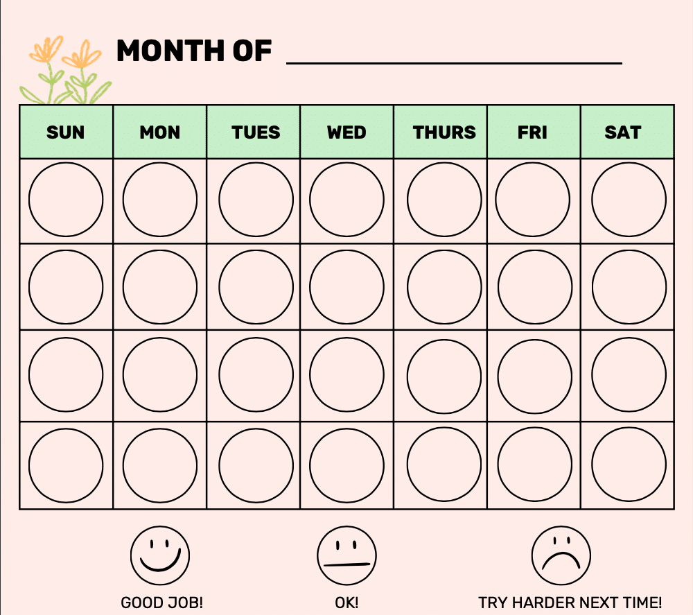 Template Free Printable Daily Behavior Chart