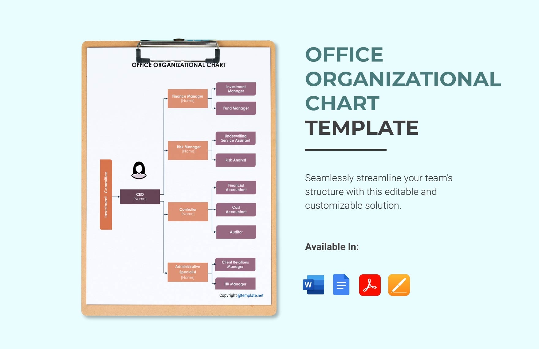 Office Organizational Chart Template In Pages PDF Word Google Docs Download Template