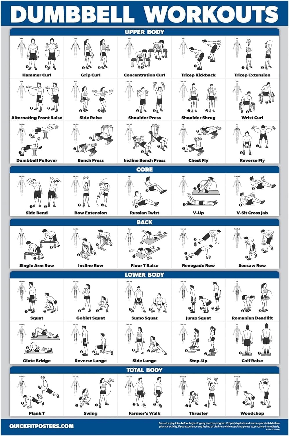 Palace Learning Shop Dumbbell Workout Exercise Poster