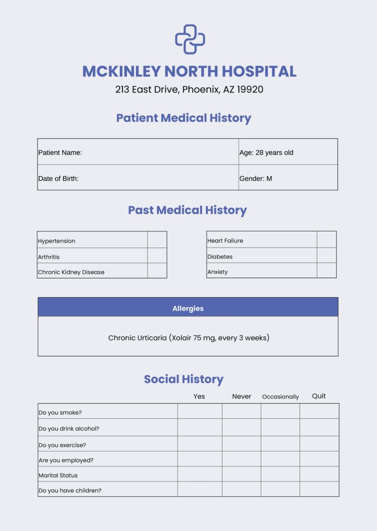 Patient Medical Chart Template In Illustrator PDF Download Template