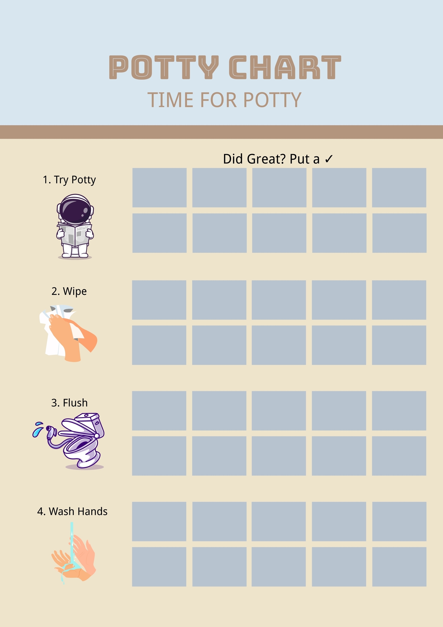 Potty Chart In Illustrator PDF Download Template