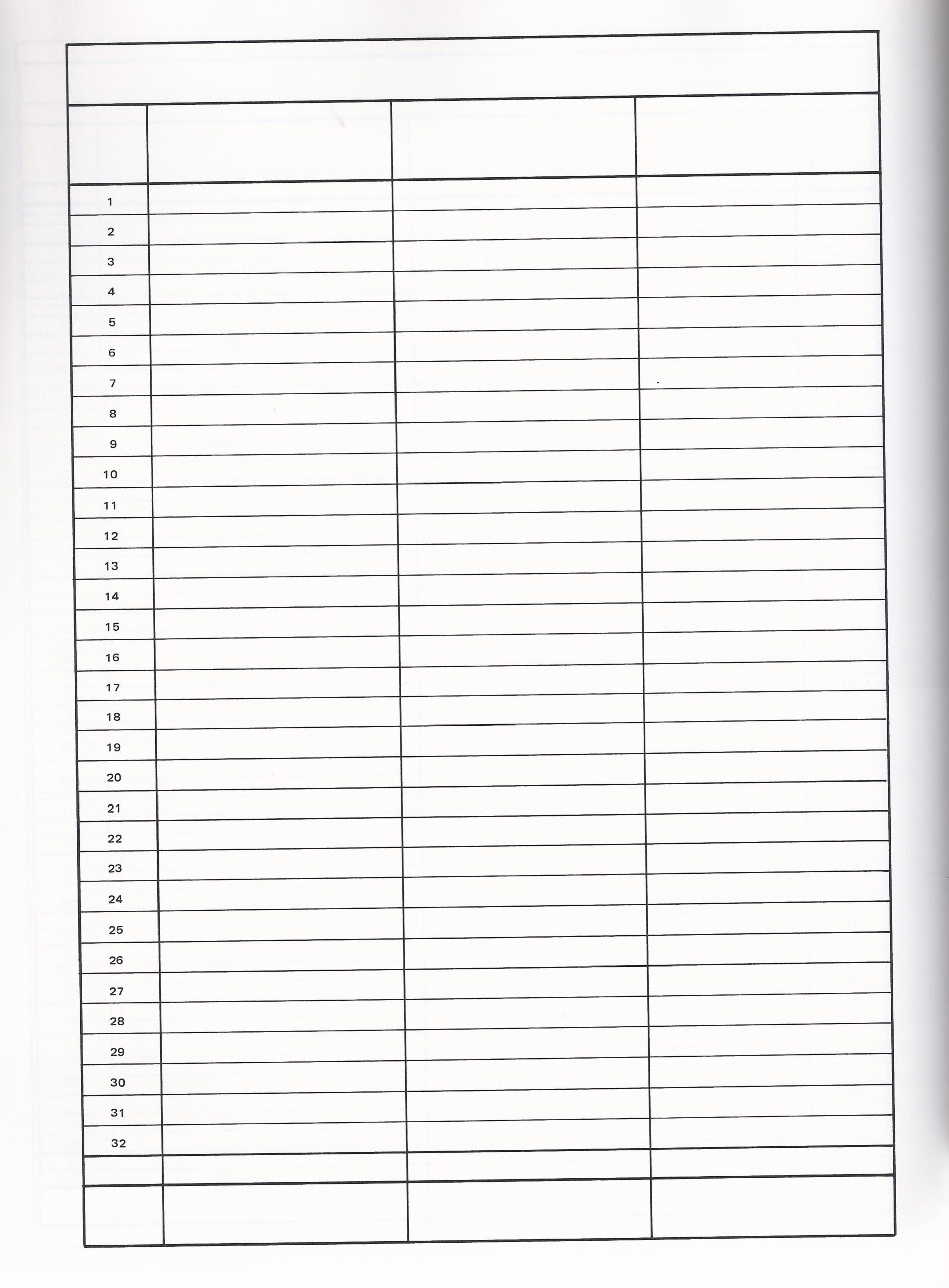 Printable 3 Column Chart With Lines Template Business PSD Excel Word PDF
