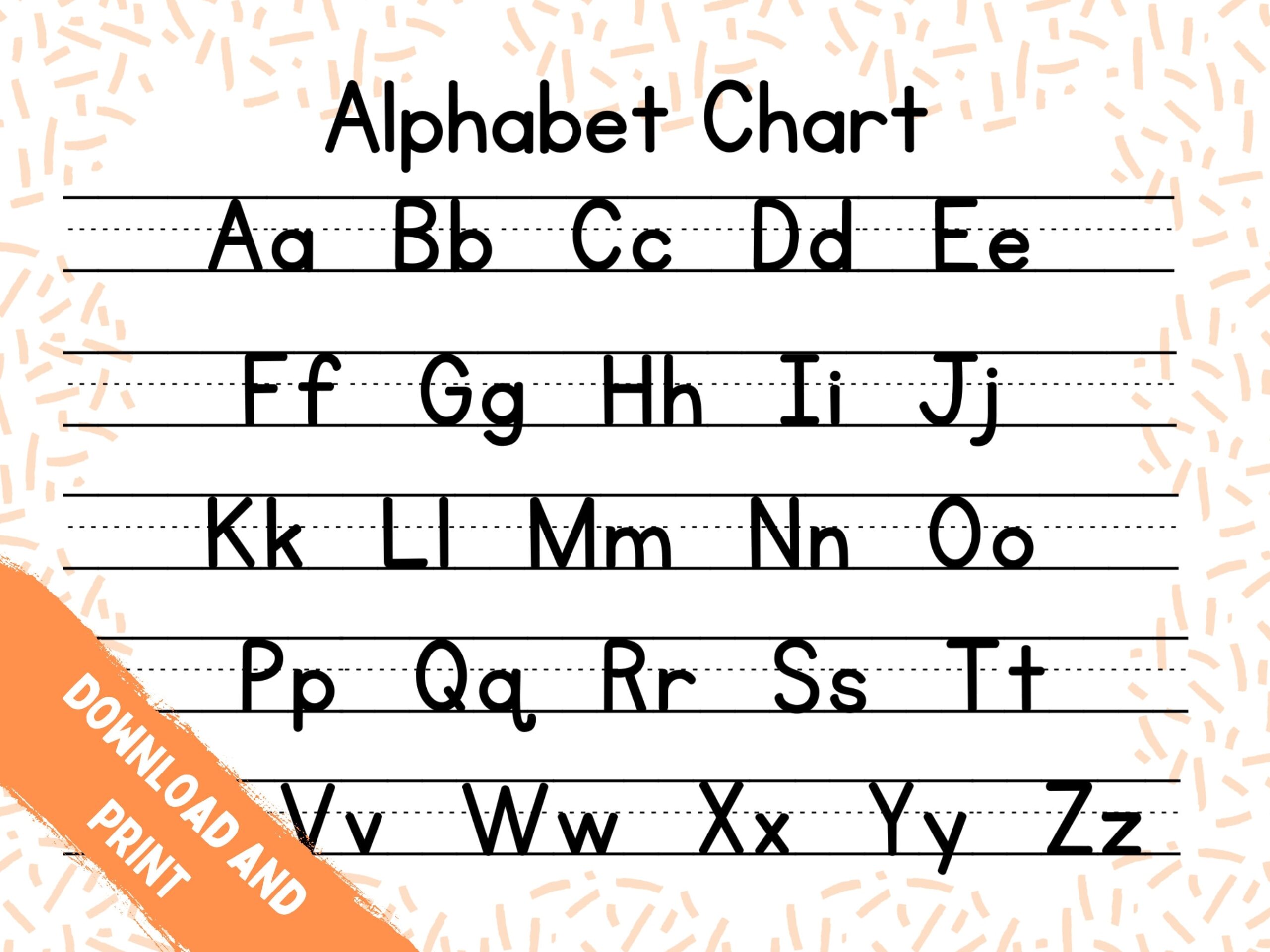 Printable ABC Chart Alphabet Chart Handwriting Chart Homeschool 