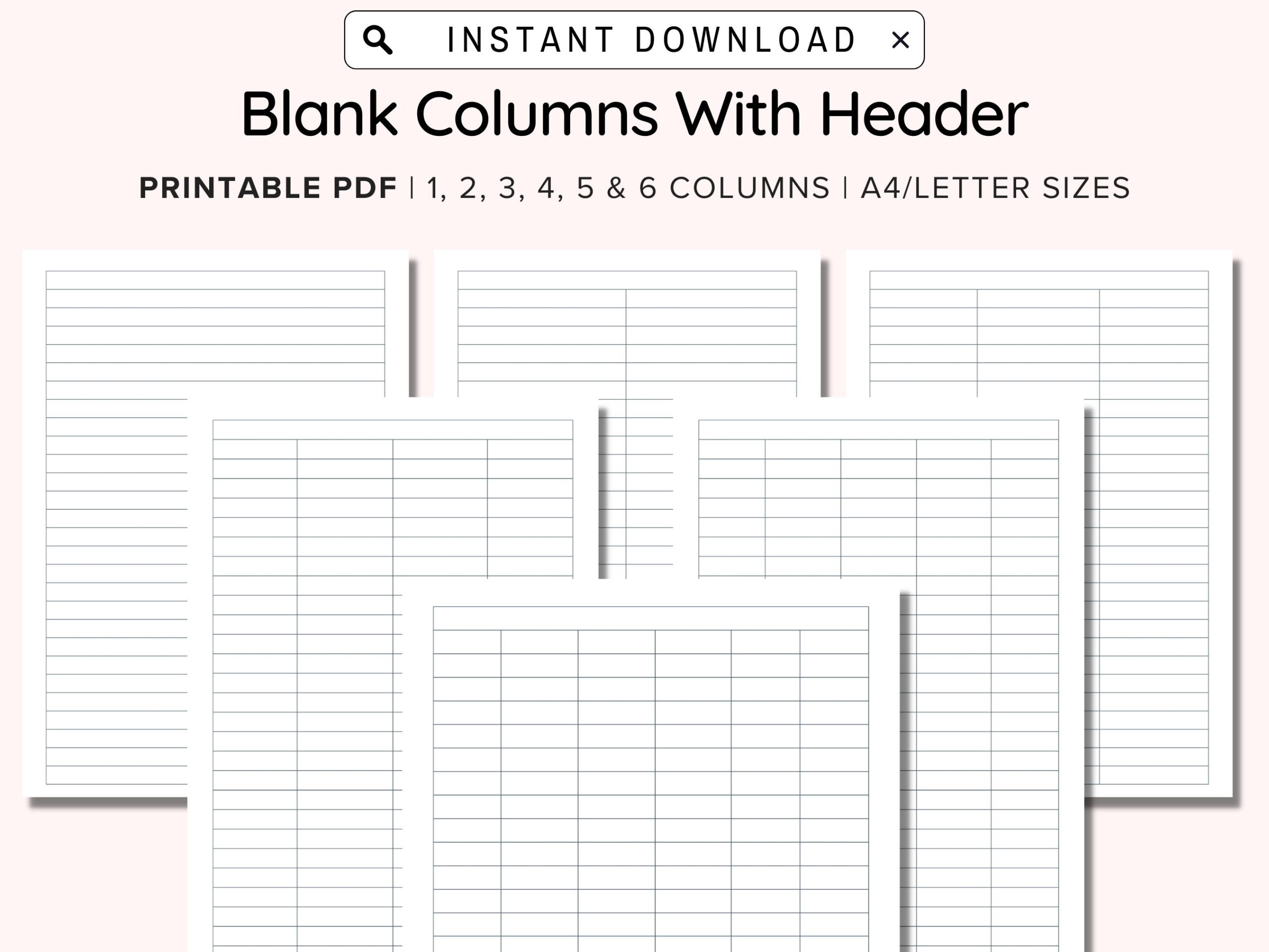 Printable Blank 2 Column Chart Template