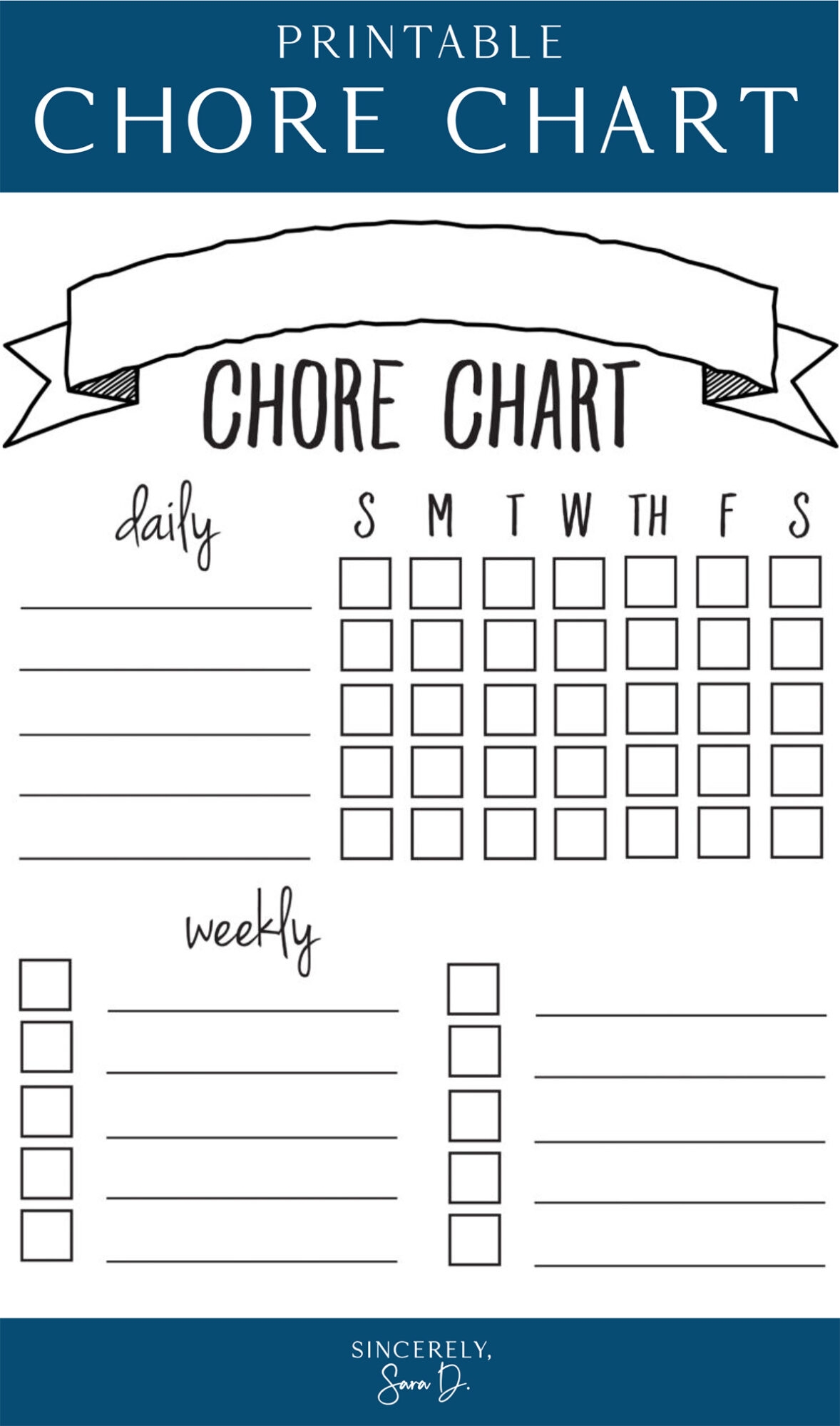 Children's Chore Chart Template