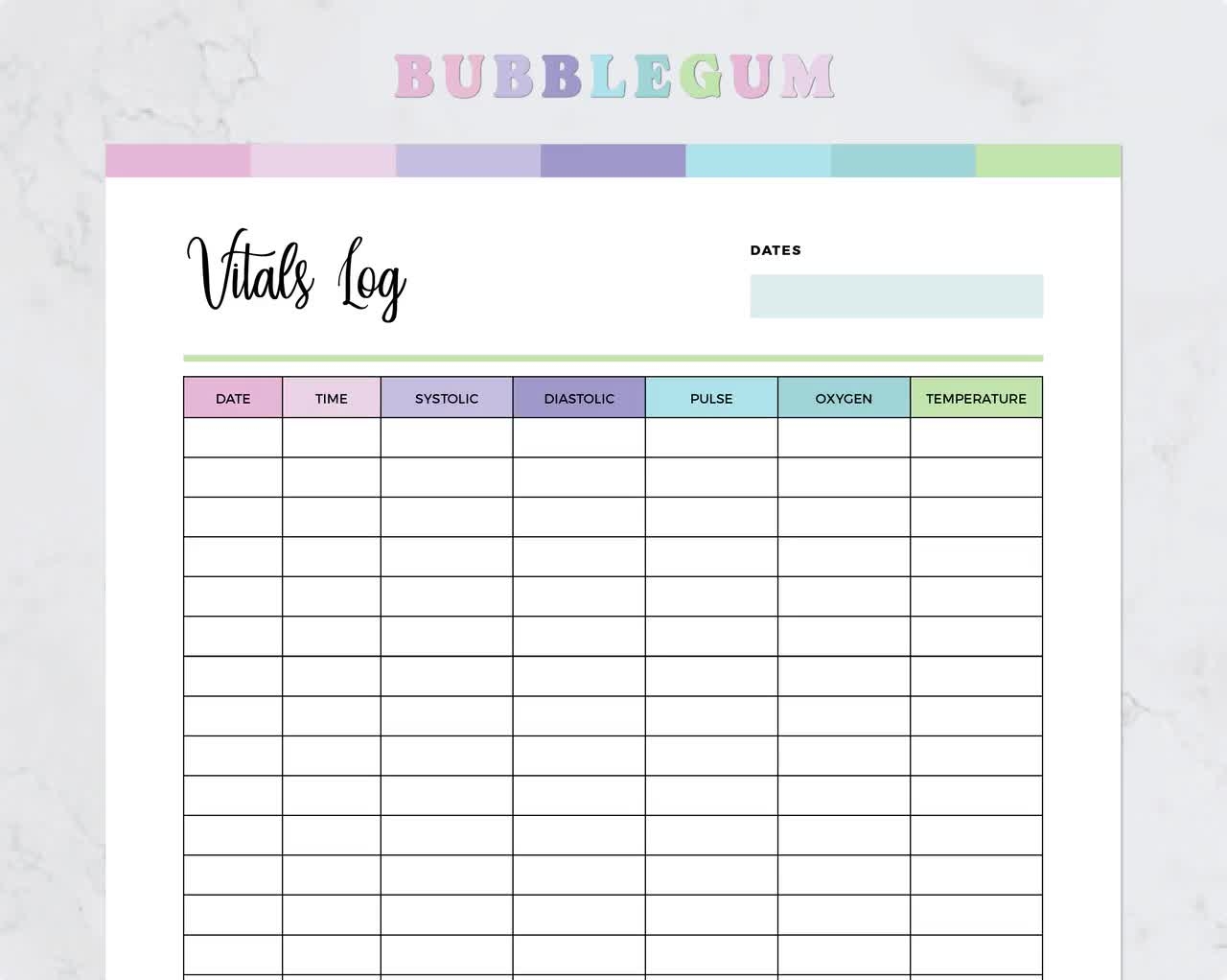 Printable Vitals Log Blood Pressure Log Vital Signs Sheet Vital Sign Sheet Vitals Log Vital Signs Template Vitals Tracker