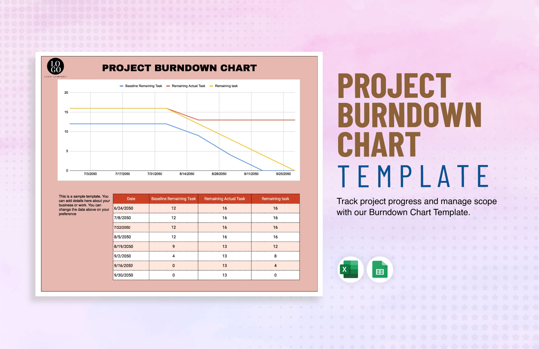 Project Burndown Chart Template In Excel Google Sheets Download Template
