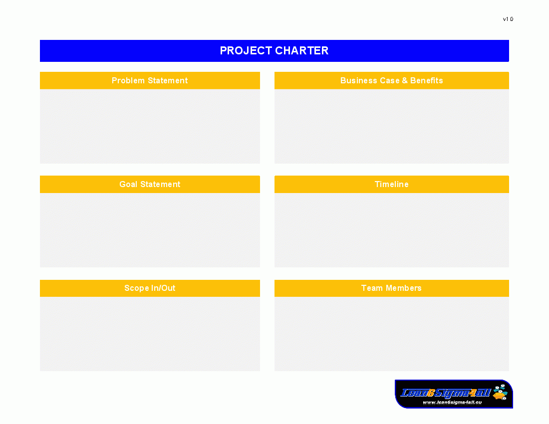 Project Charter Template Xls