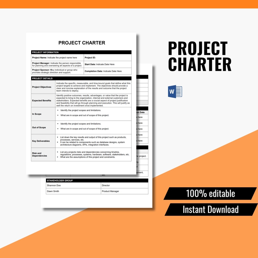 Agile Project Charter Template