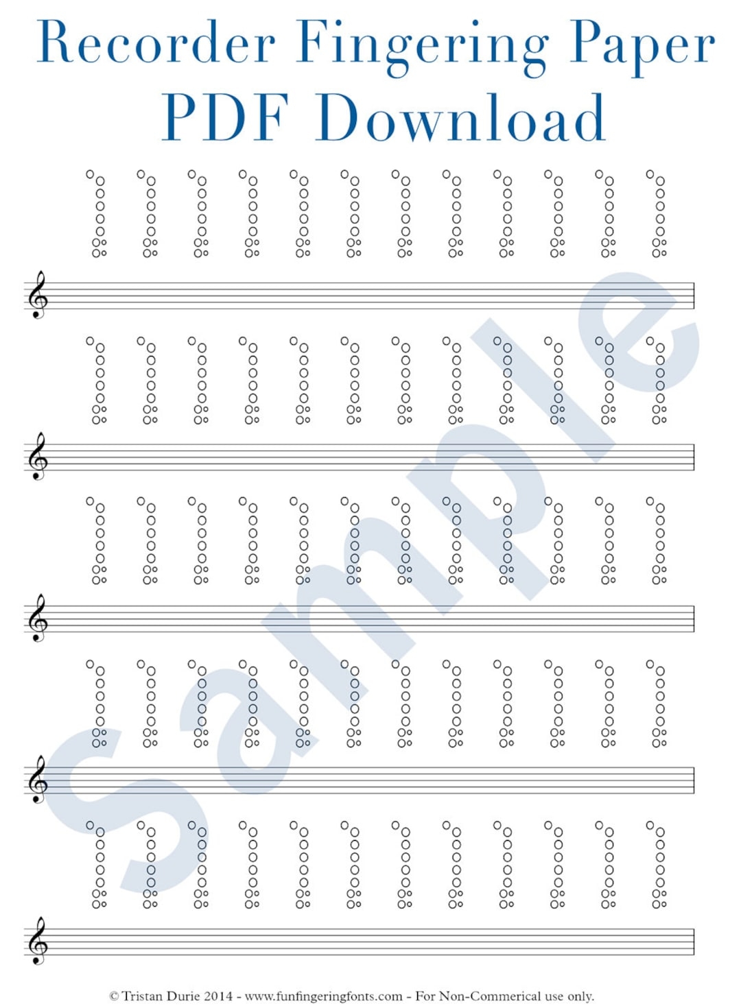 Free Printable Recorder Finger Chart