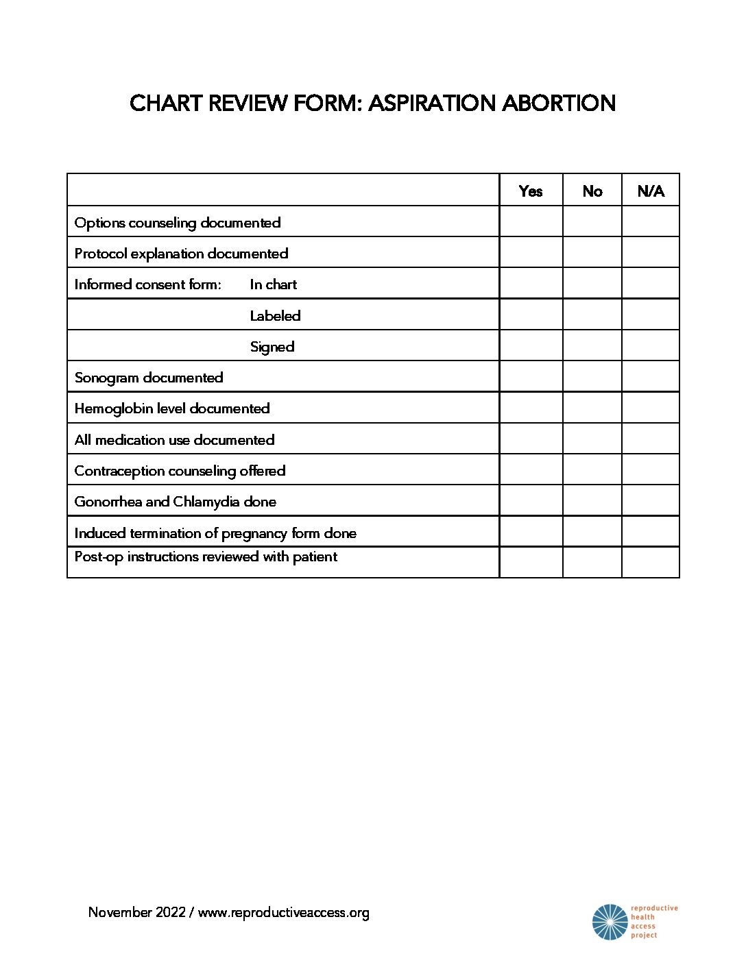 Reproductive Health Access Project 2022 11 MVA Chart Review Form final Reproductive Health Access Project