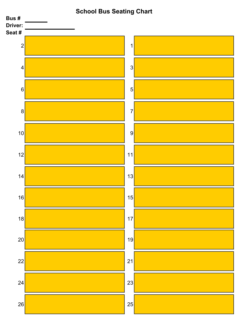 Bus Seating Chart Template Free