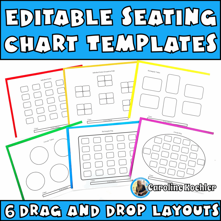 Seating Chart Editable Back To School Classroom Templates