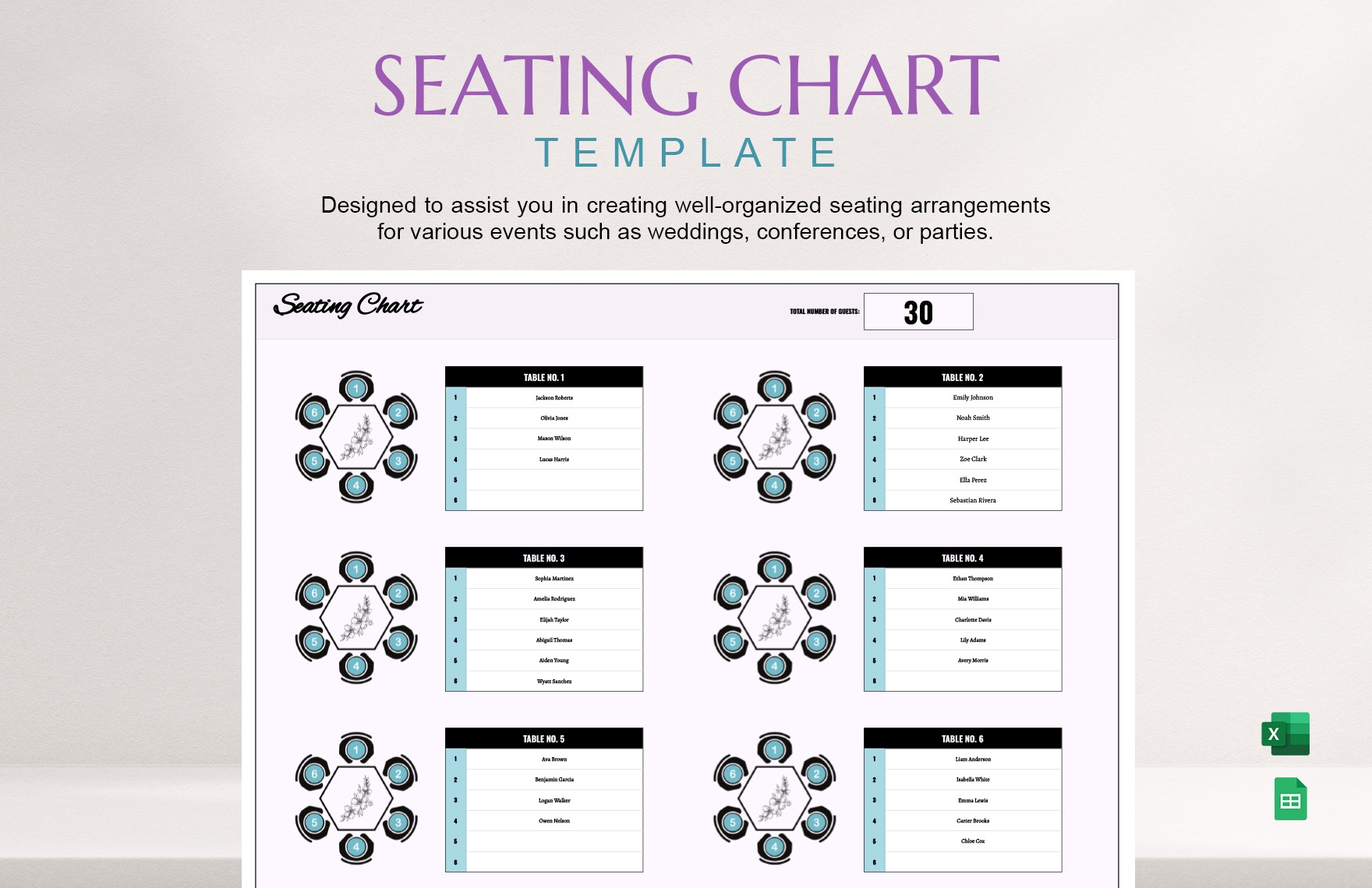 Seating Charts Template
