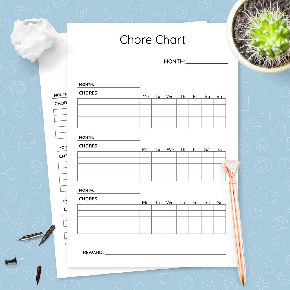 Chore Chart Template Monthly