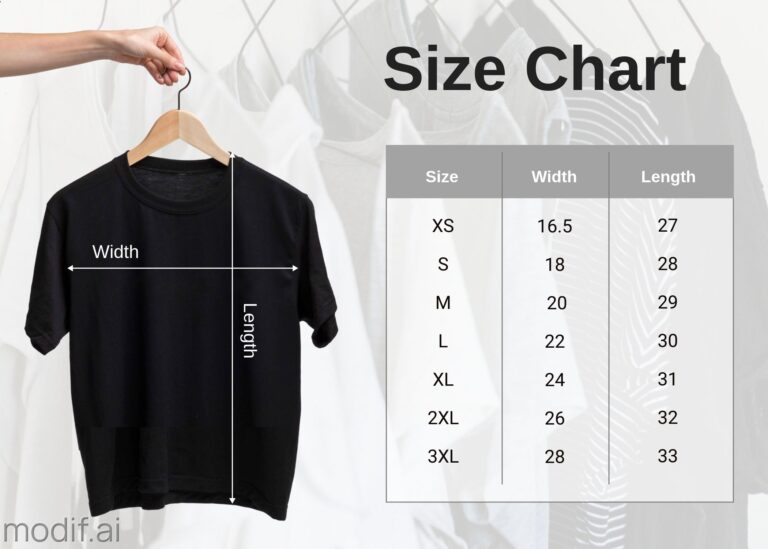 T Shirt Size Chart Template With Instructions Mediamodifier