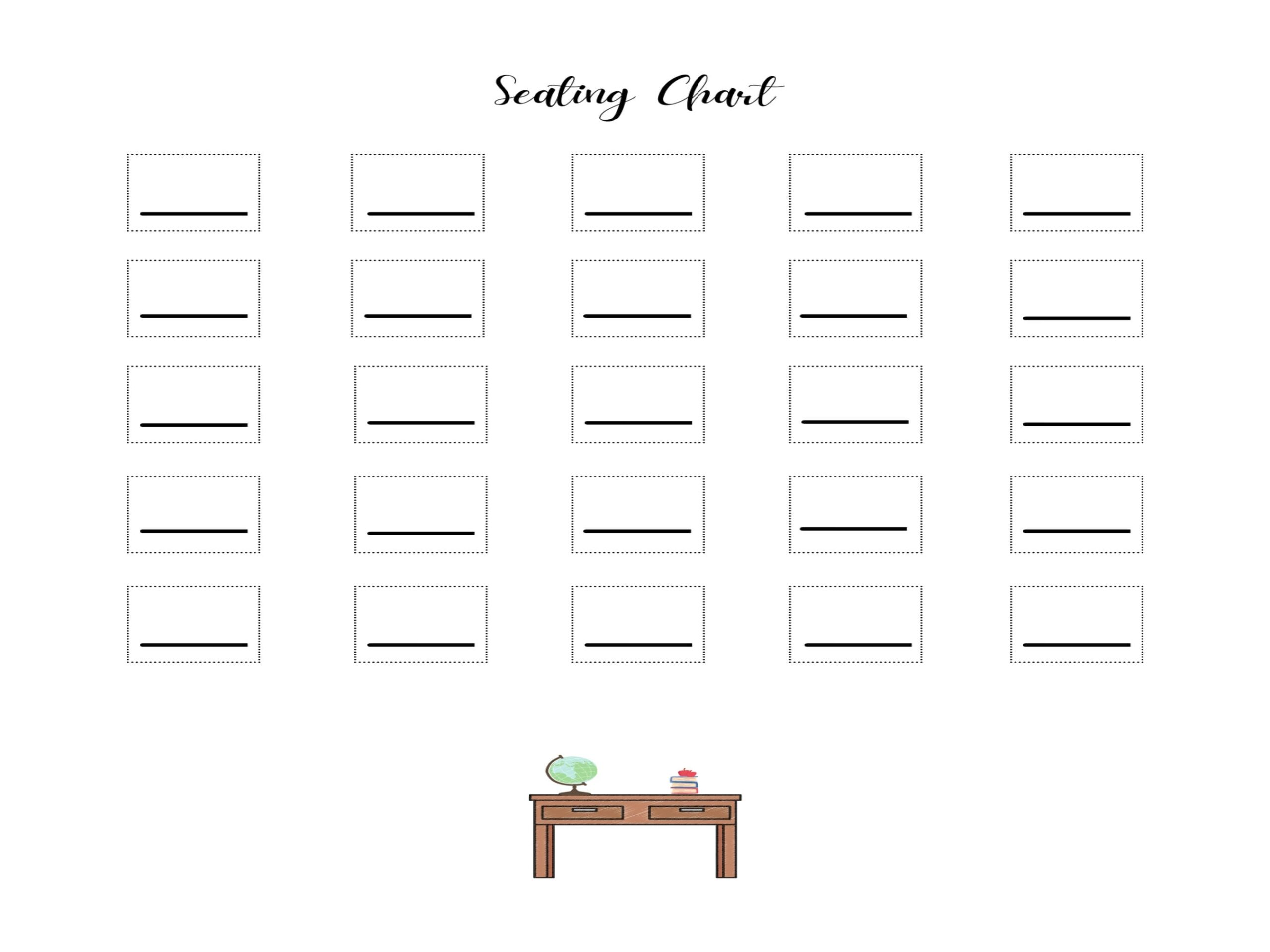 Teacher s Classroom Seating Chart Printable PDF Etsy