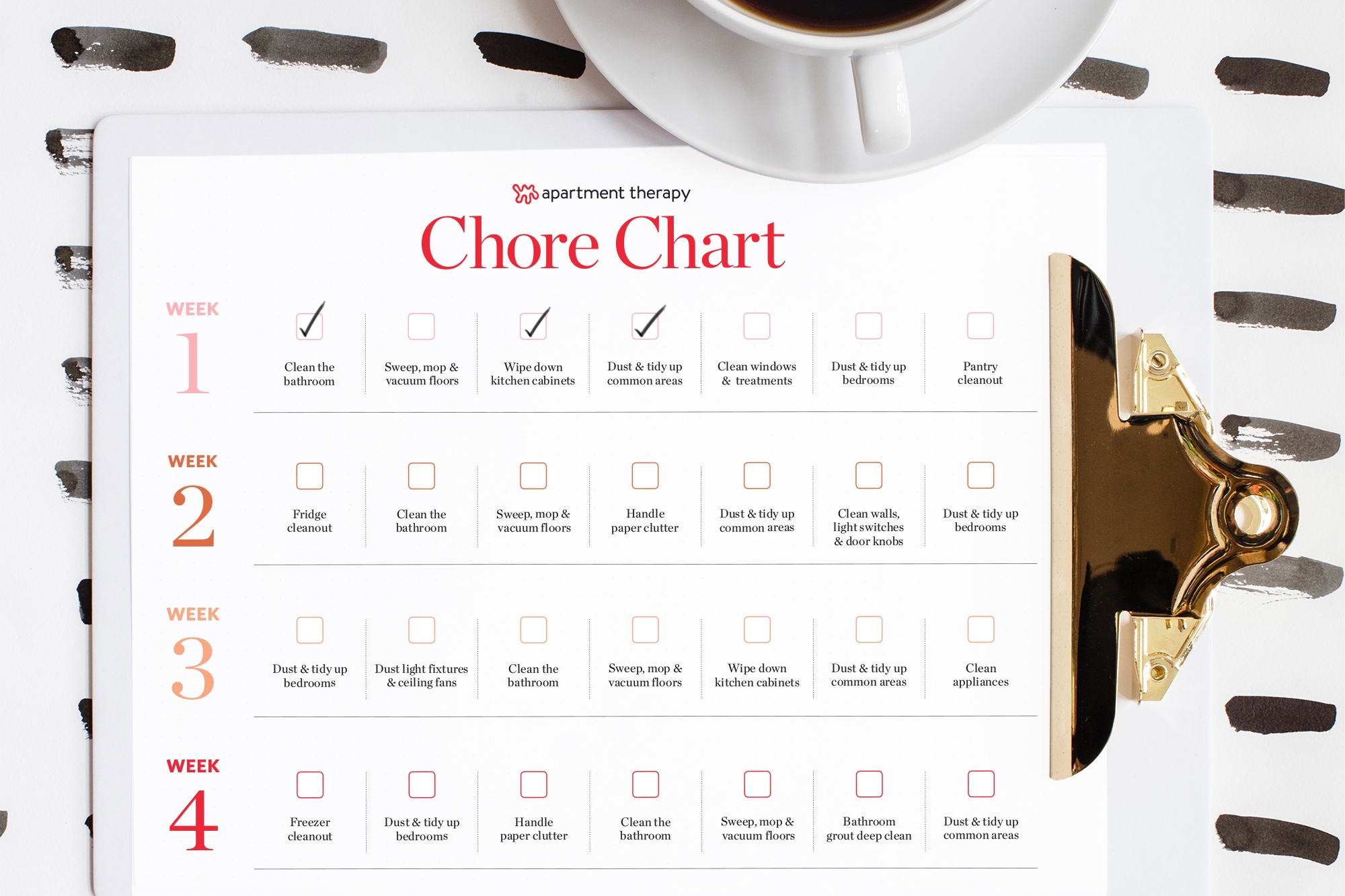 Chore Chart For Roommates Template