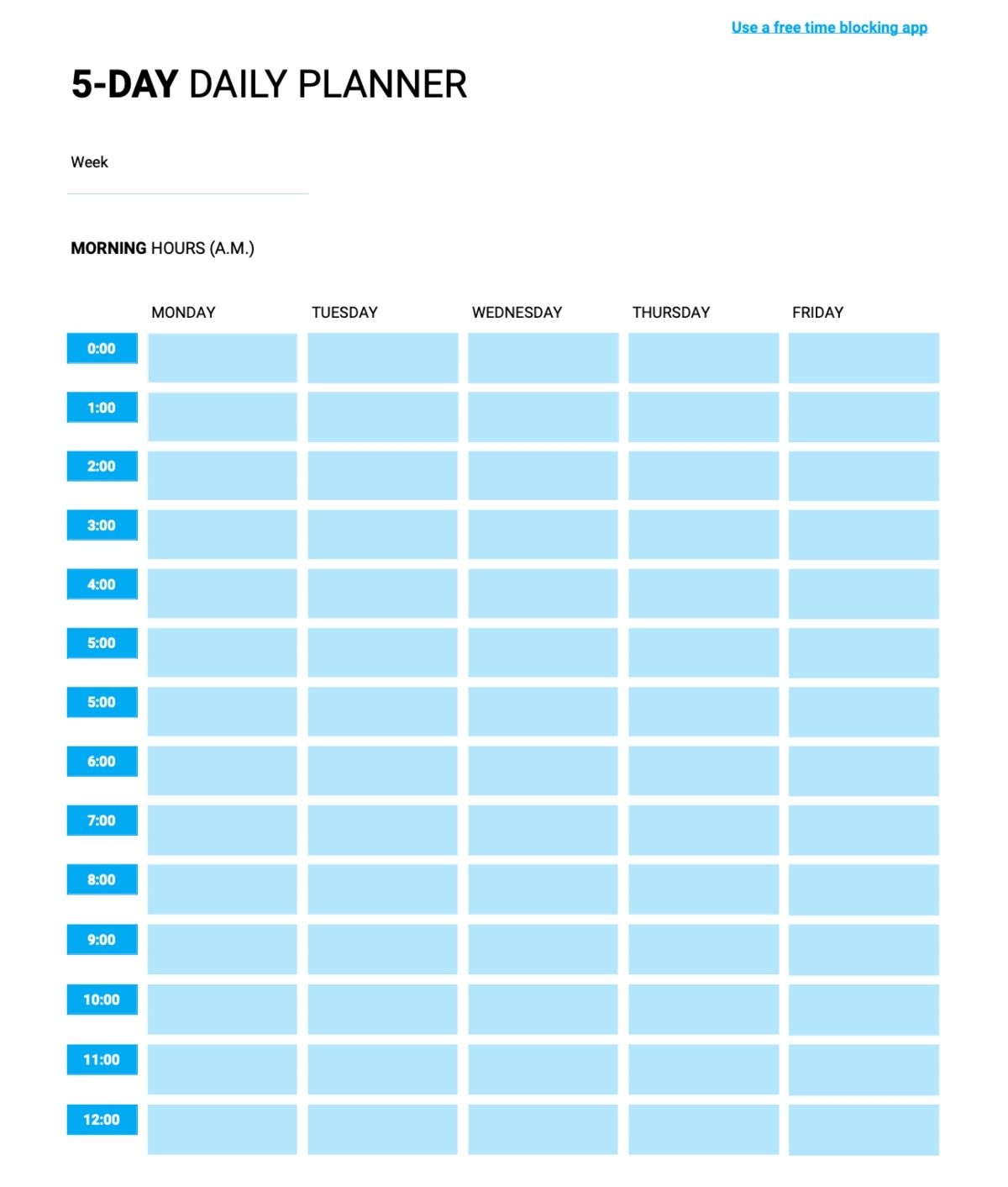 Time Blocking Planner 9 Free Time Block Templates