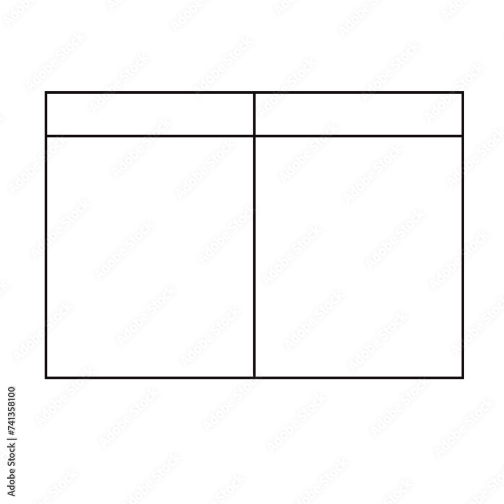 Two Column Table Without Rows Vector Infographics Template Stock Vector Adobe Stock